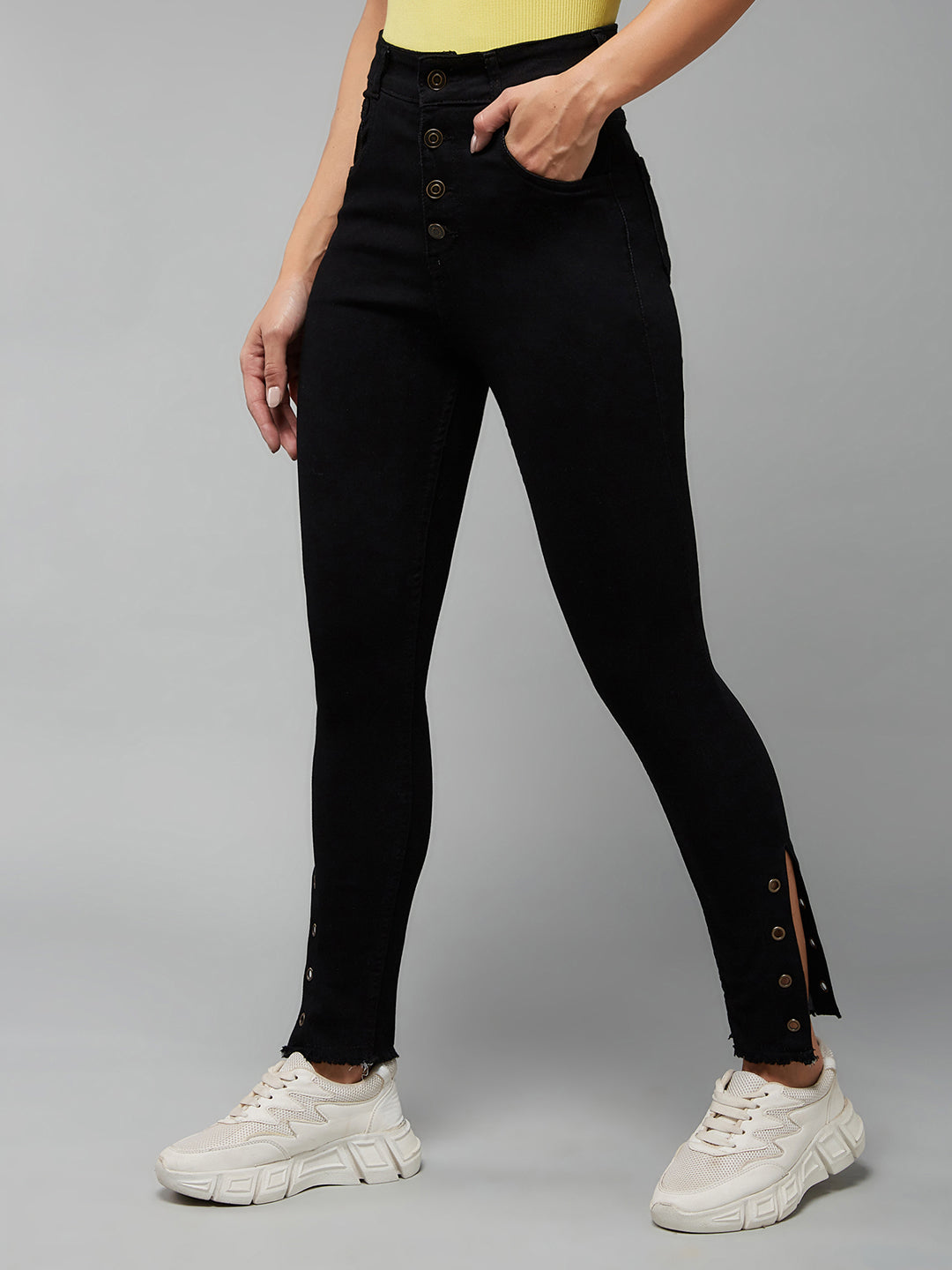 24/7 Comfort Black Skinny-Fit Relaxed High-Rise Stretchable Denim Jeans