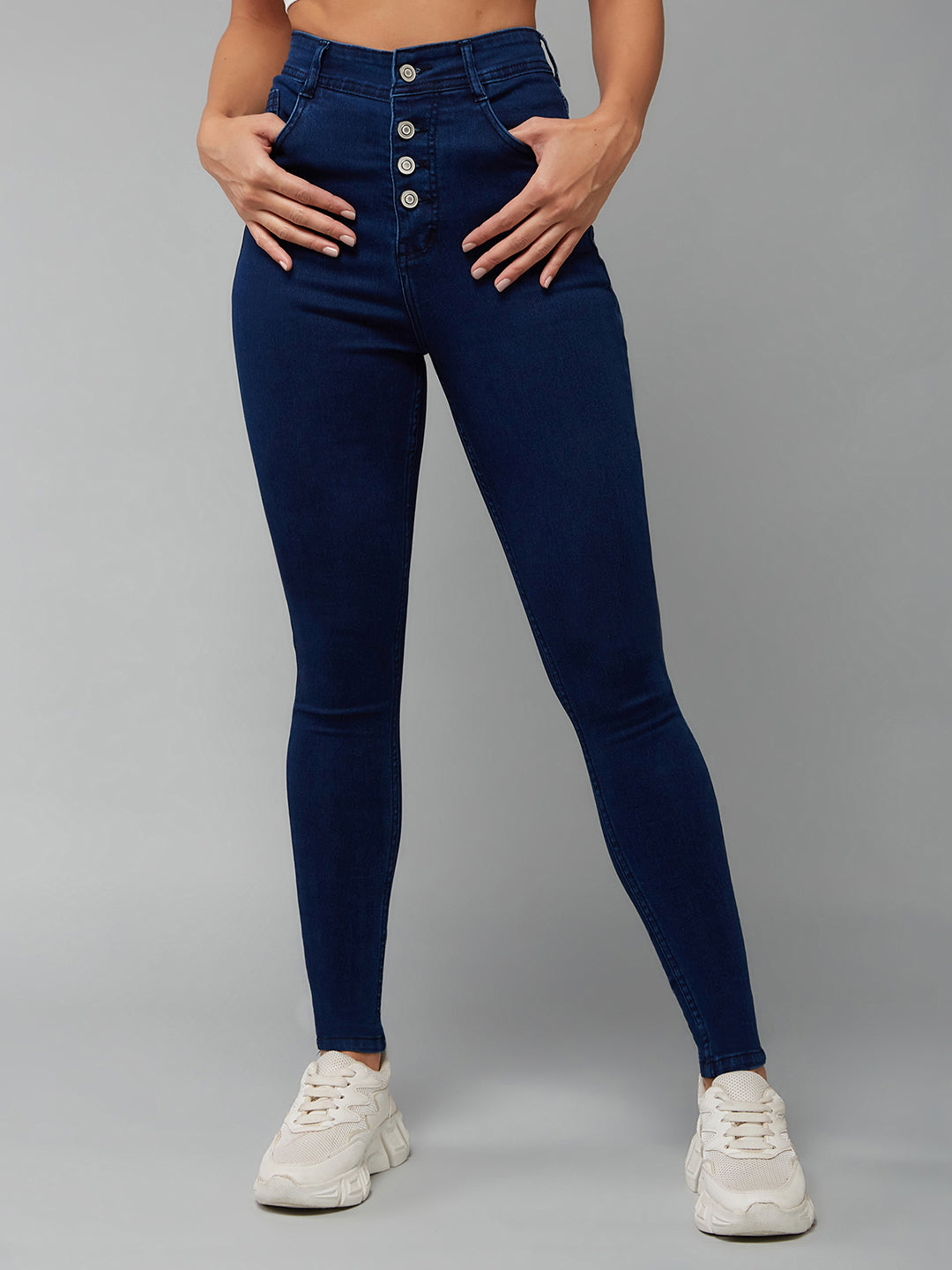 CHASEstretch™ Navy-Blue Skinny-Fit High-Rise Denim Jeans