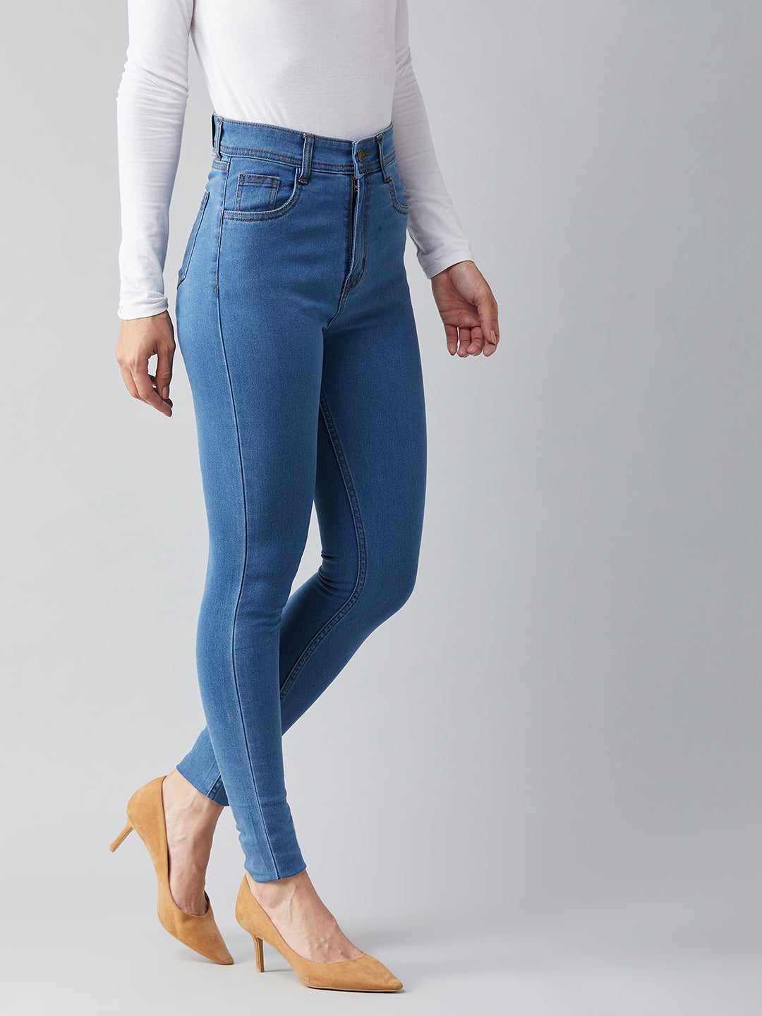 CHASEstretch™ Blue Skinny High-Rise Distressed Denim Jeans