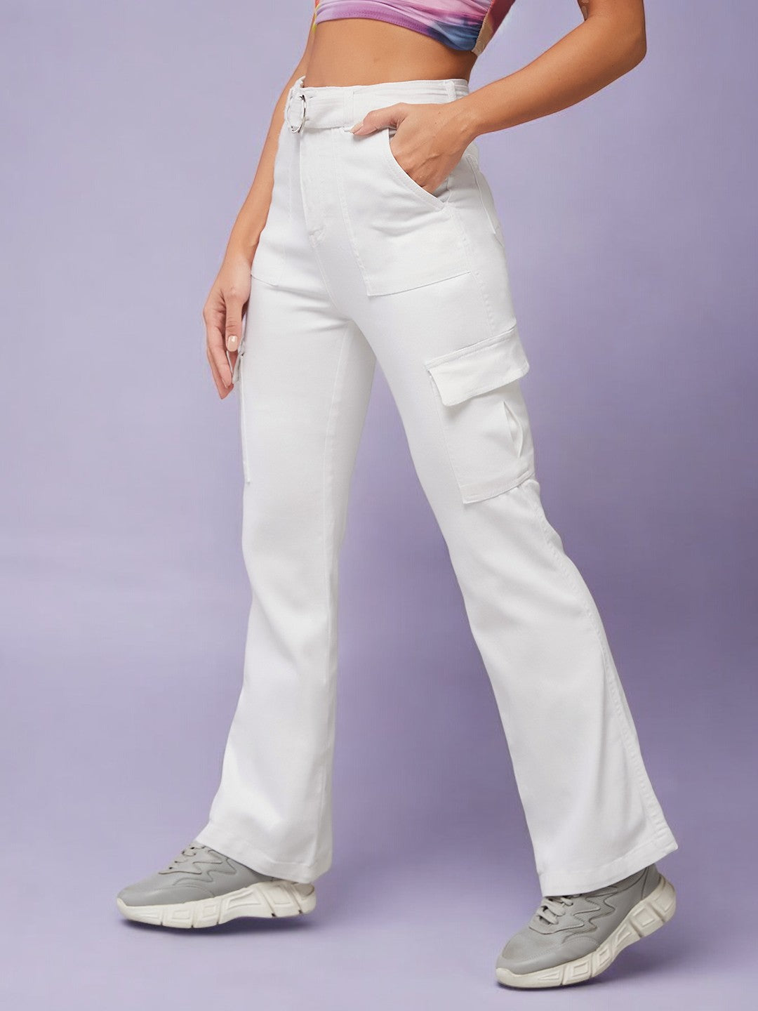CHASEstretch™ White Wide-Leg High-Rise Denim Jeans