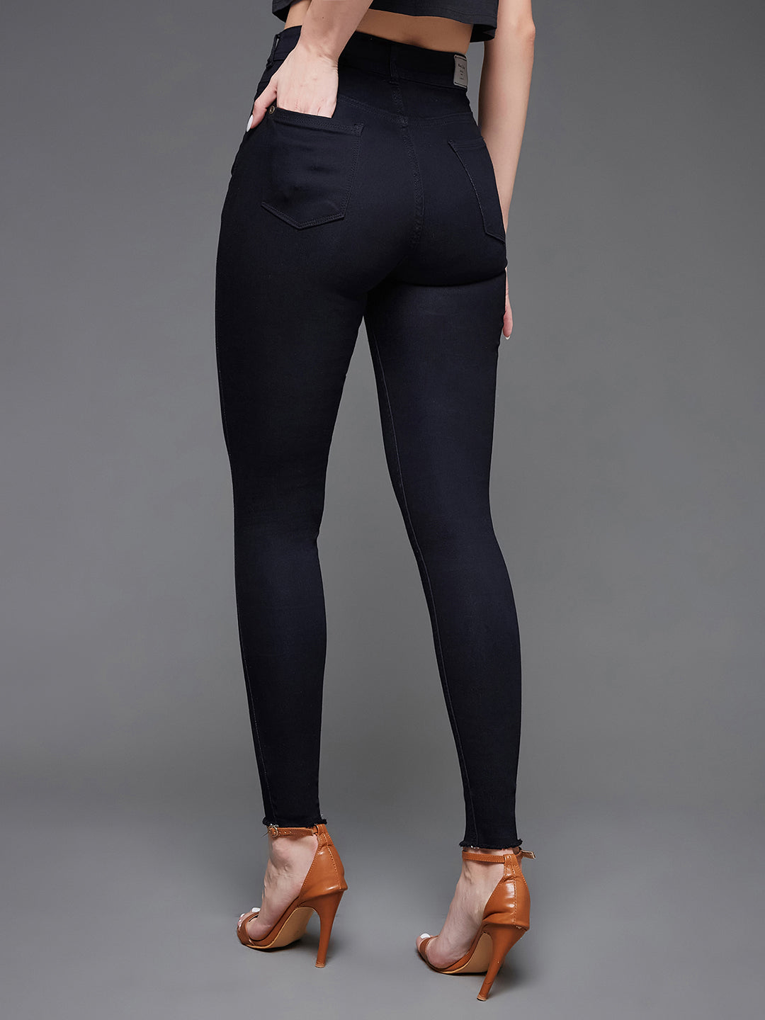 24/7 Comfort Black Slim-Fit High-Rise Denim Jeans