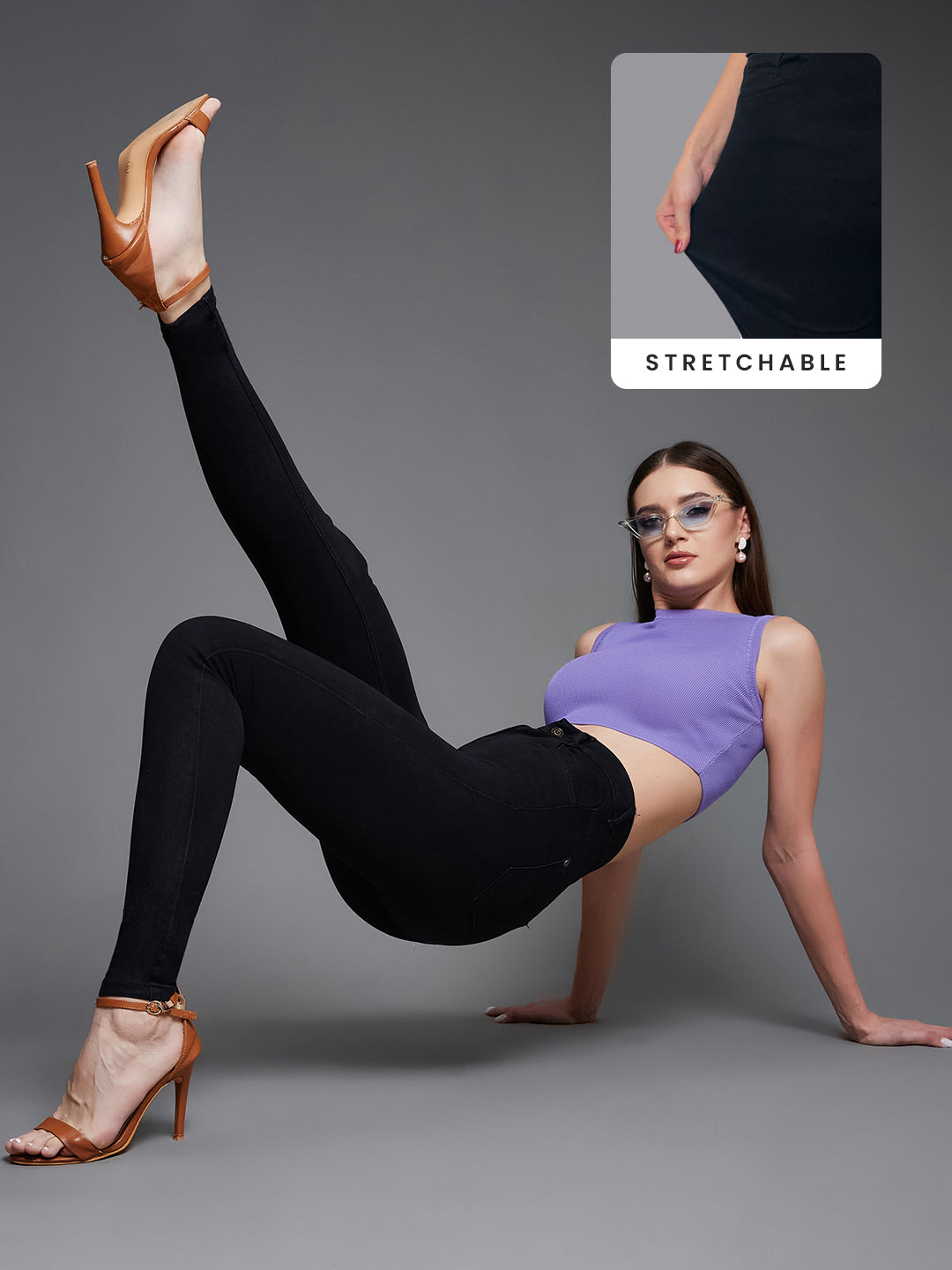 CHASEstretch™ Women's Black Skinny-Fit High-Rise Stretchable Denim Jeans
