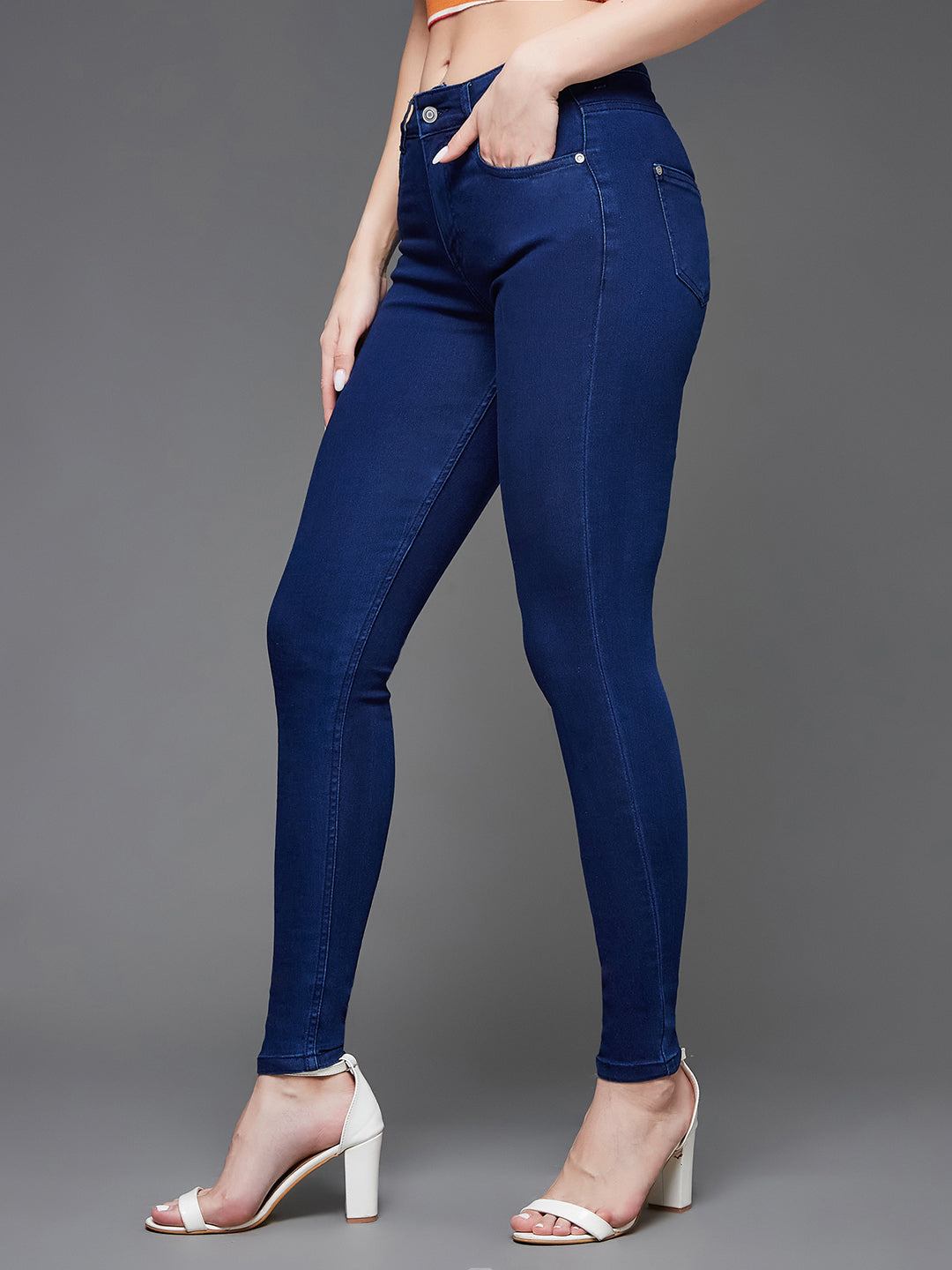 CHASEstretch™ Navy-Blue Skinny-Fit Mid-Rise Denim Jeans