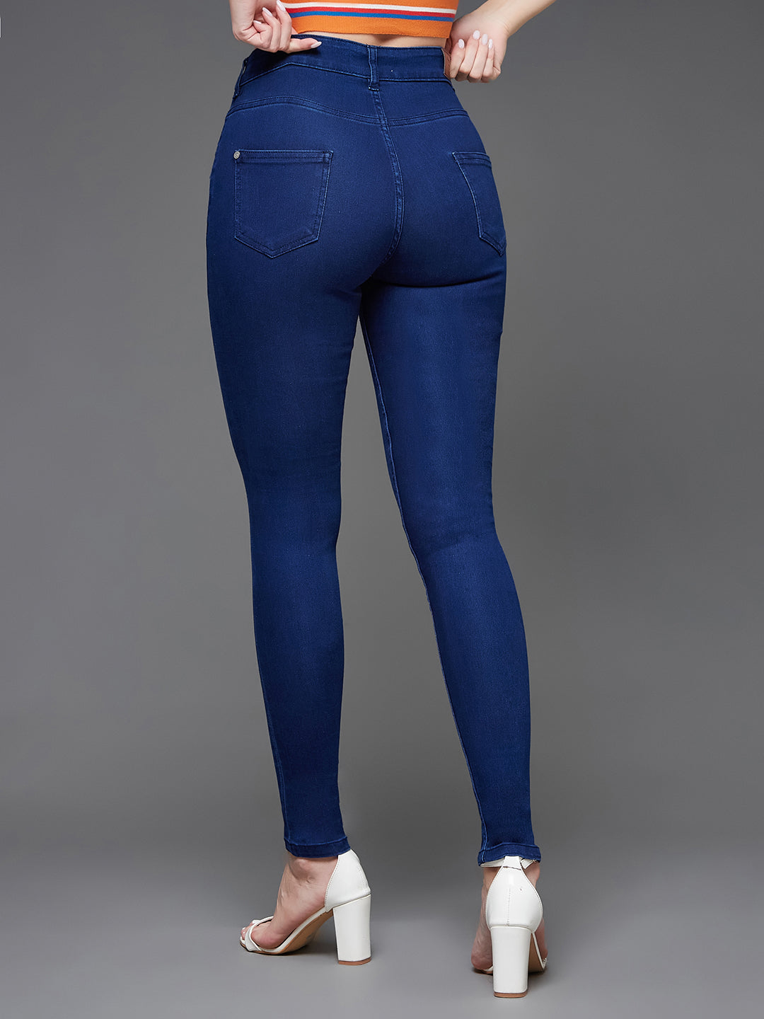 CHASEstretch™ Navy-Blue Skinny-Fit Mid-Rise Denim Jeans