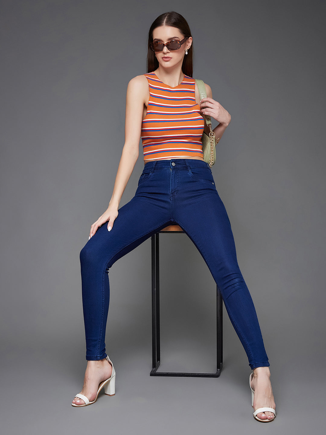 CHASEstretch™ Navy-Blue Skinny-Fit Mid-Rise Denim Jeans
