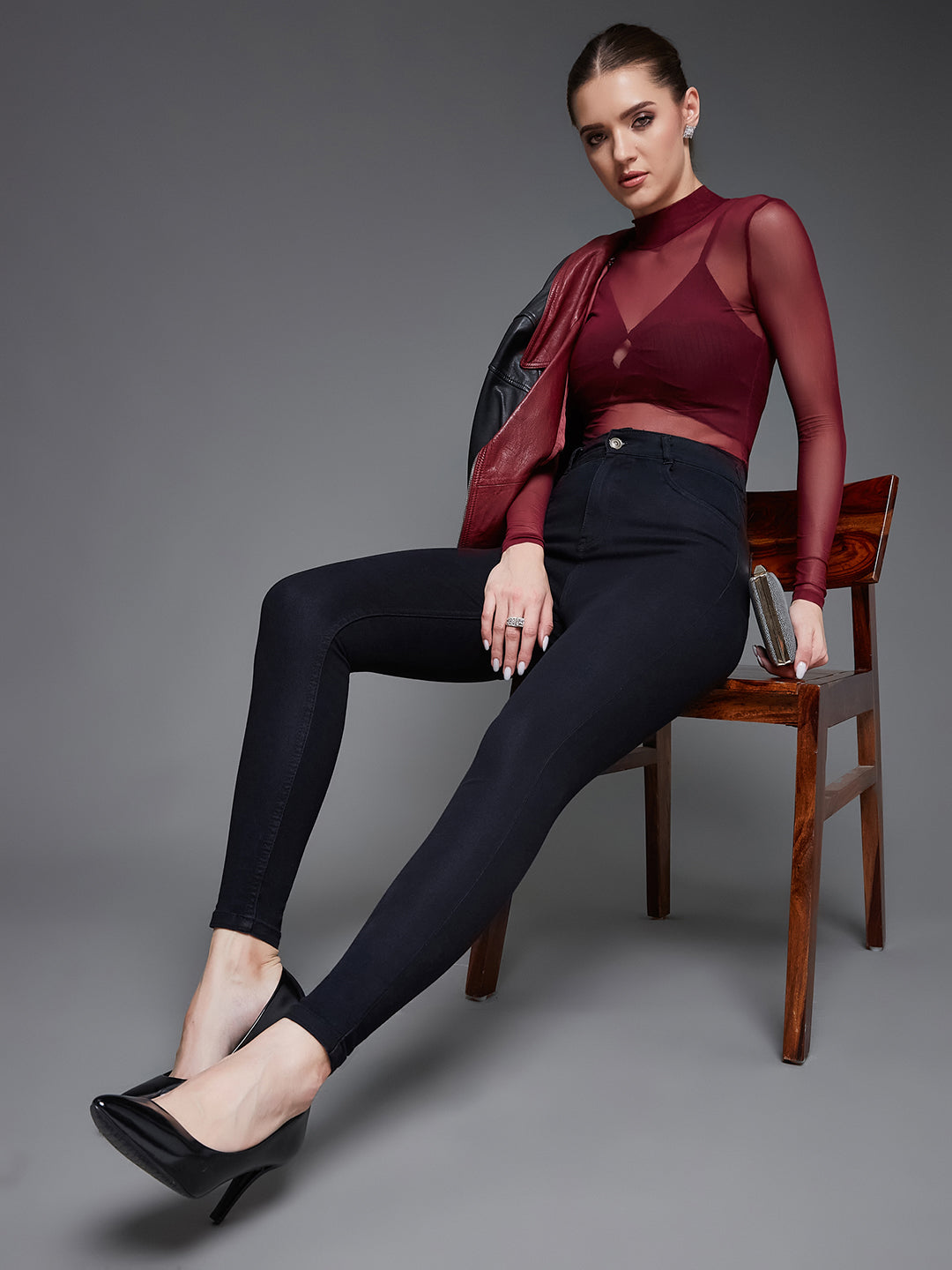 24/7 Comfort Black Skinny High-Rise Stretchable Denim Jeans