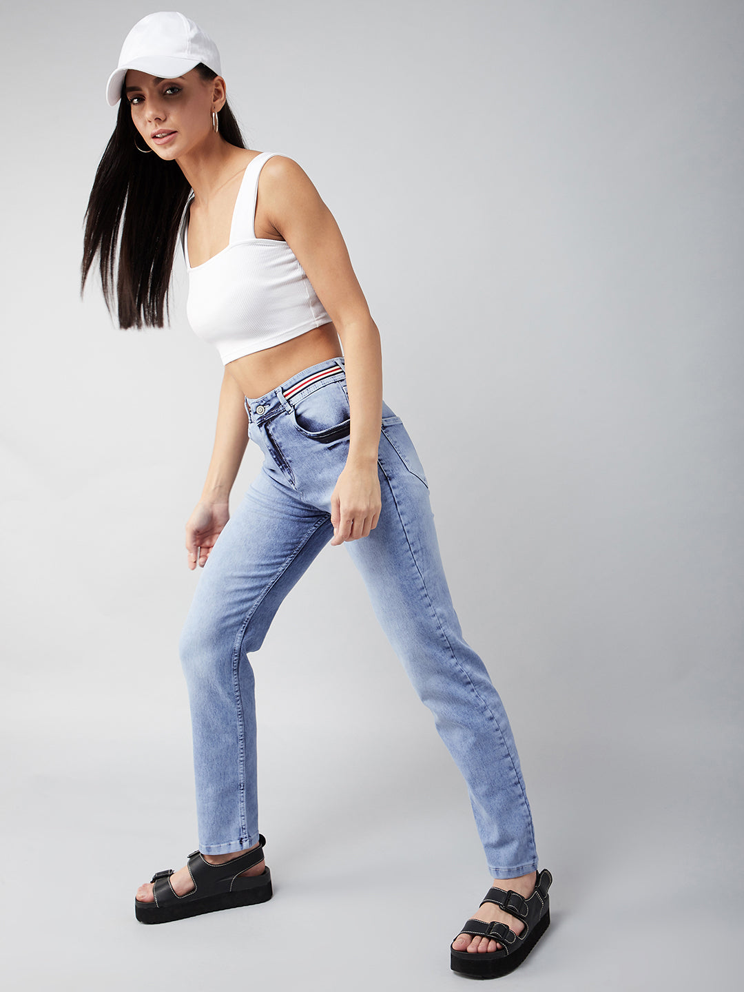 Women's Light Blue High-Rise Stretchable Denim Jeans