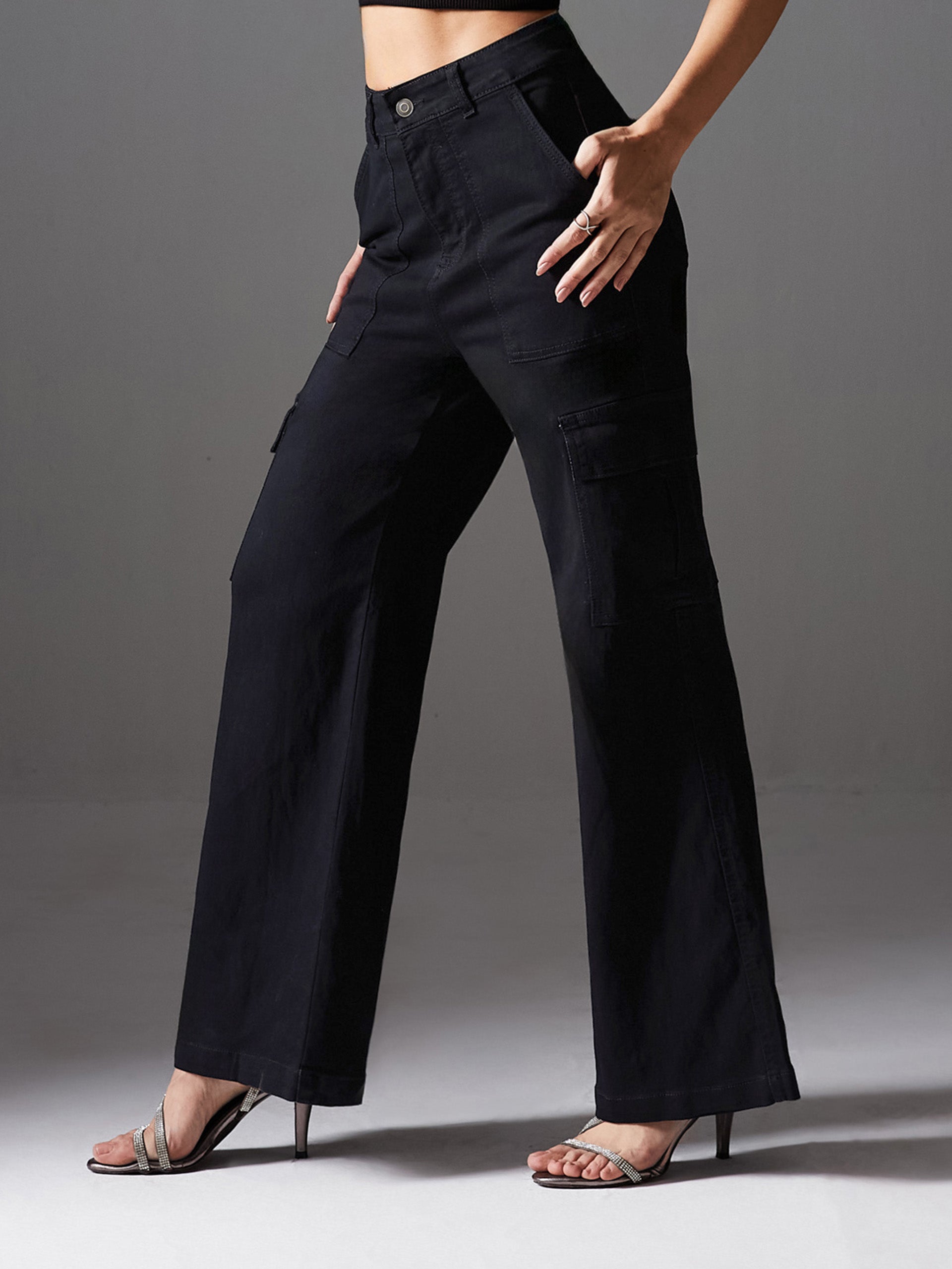 CHASEstretch™ Black Bell-Bottom Bootcut High-Rise Denim Jeans
