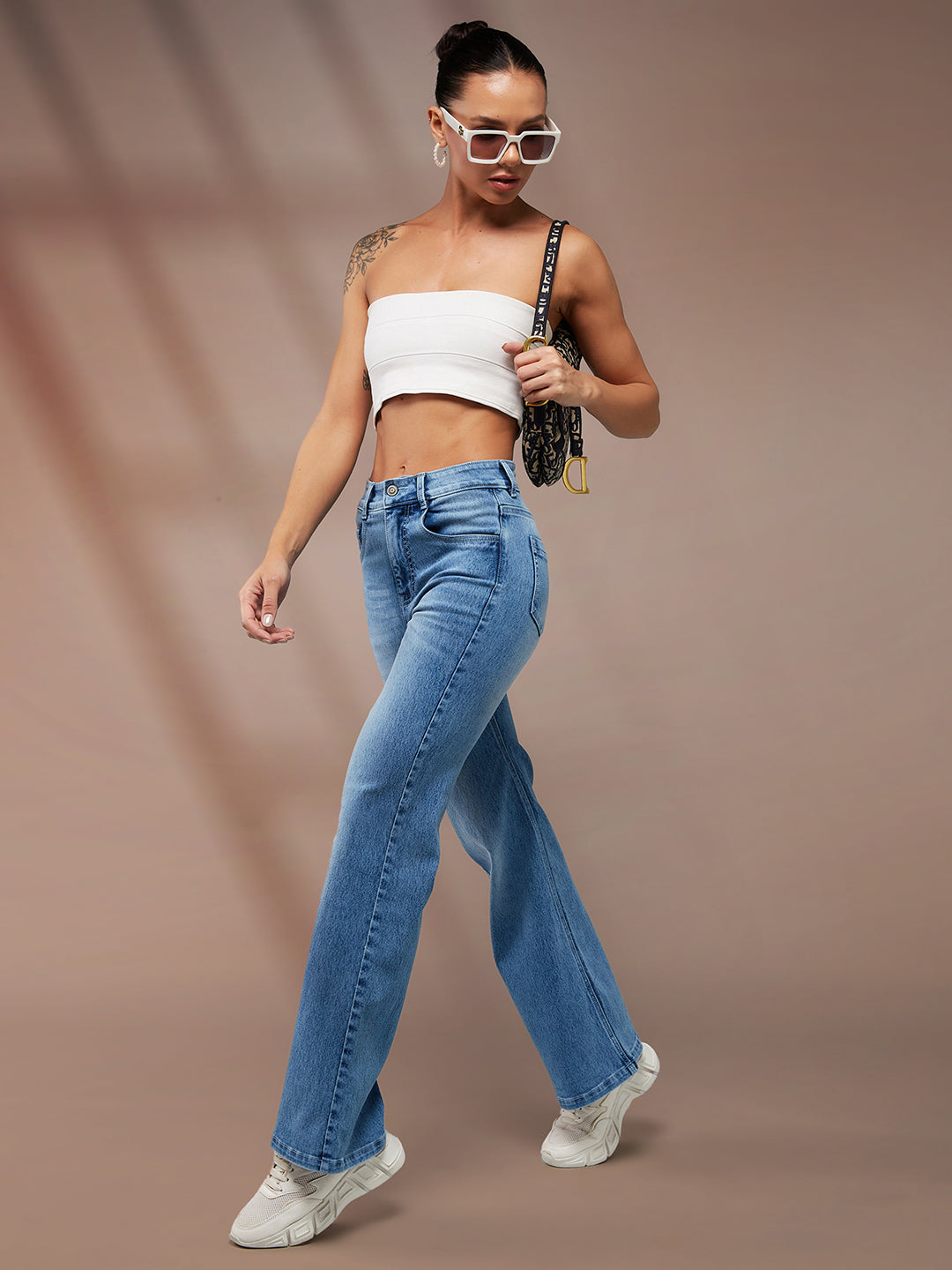 CHASEstretch™ Light Blue Wide-Leg High-Rise Denim Jeans