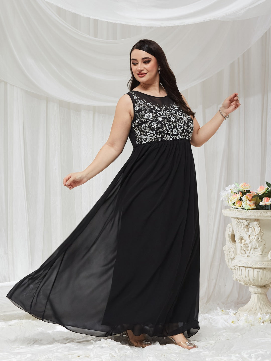 solid slash neck maxi dresses Black Boat Sleeveless Embellished Dress for Women Size:5-6 T Simple Dress Design With Slash Neck off the shoulder prom dresses