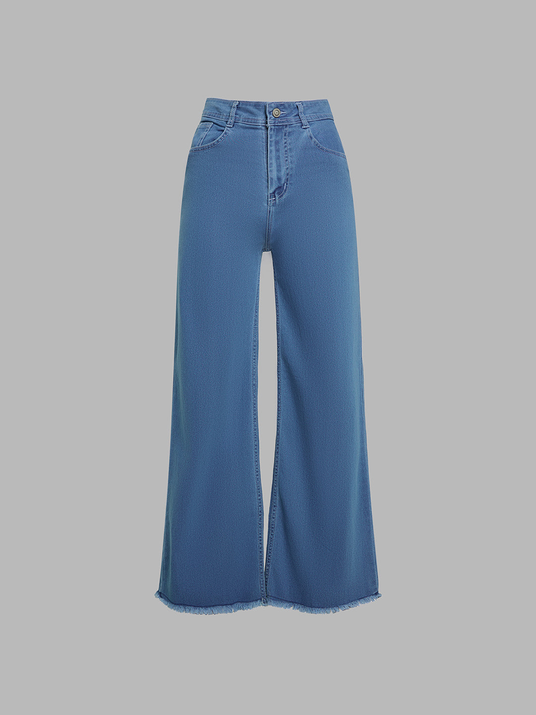 24/7 Comfort Blue Wide-Leg High-Rise Stretchable Denim Jeans
