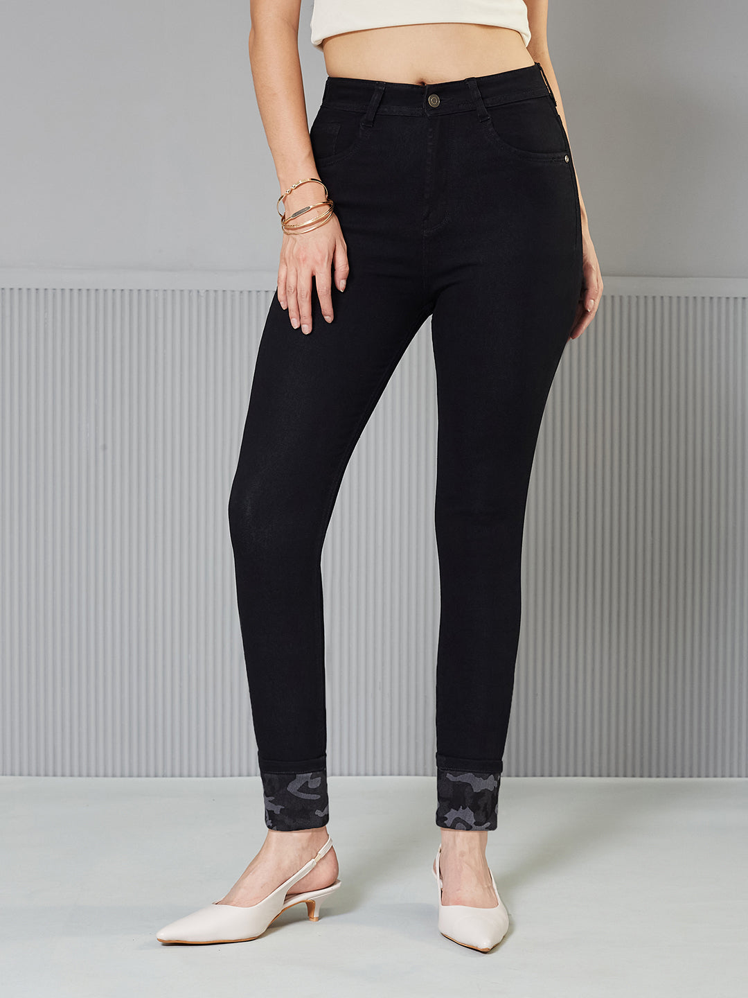Women's Black High-Rise Slim Fit Stretchable Denim Jeans