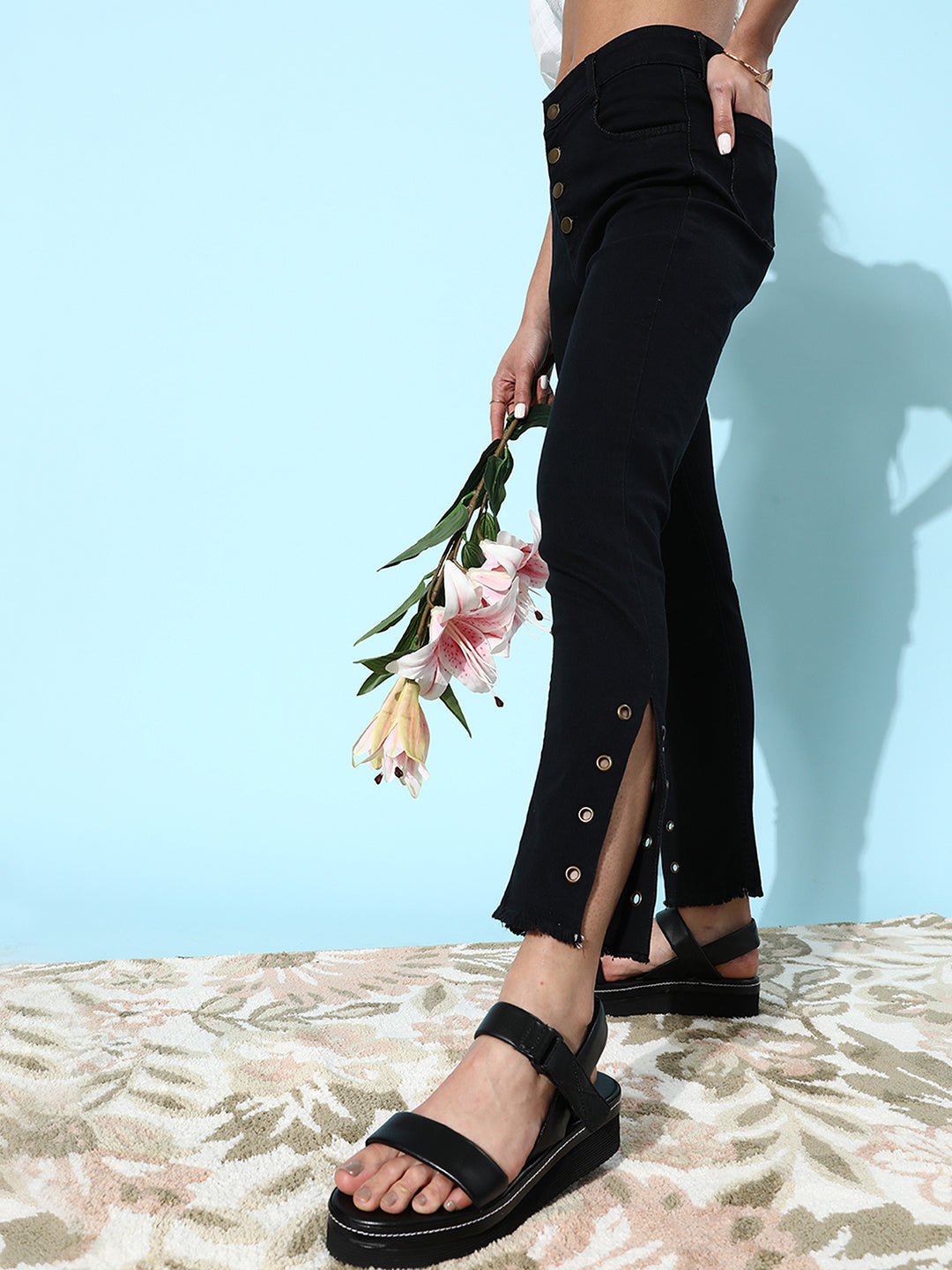 Women's Black Skinny-Fit High-Rise Stretchable Denim Jeans