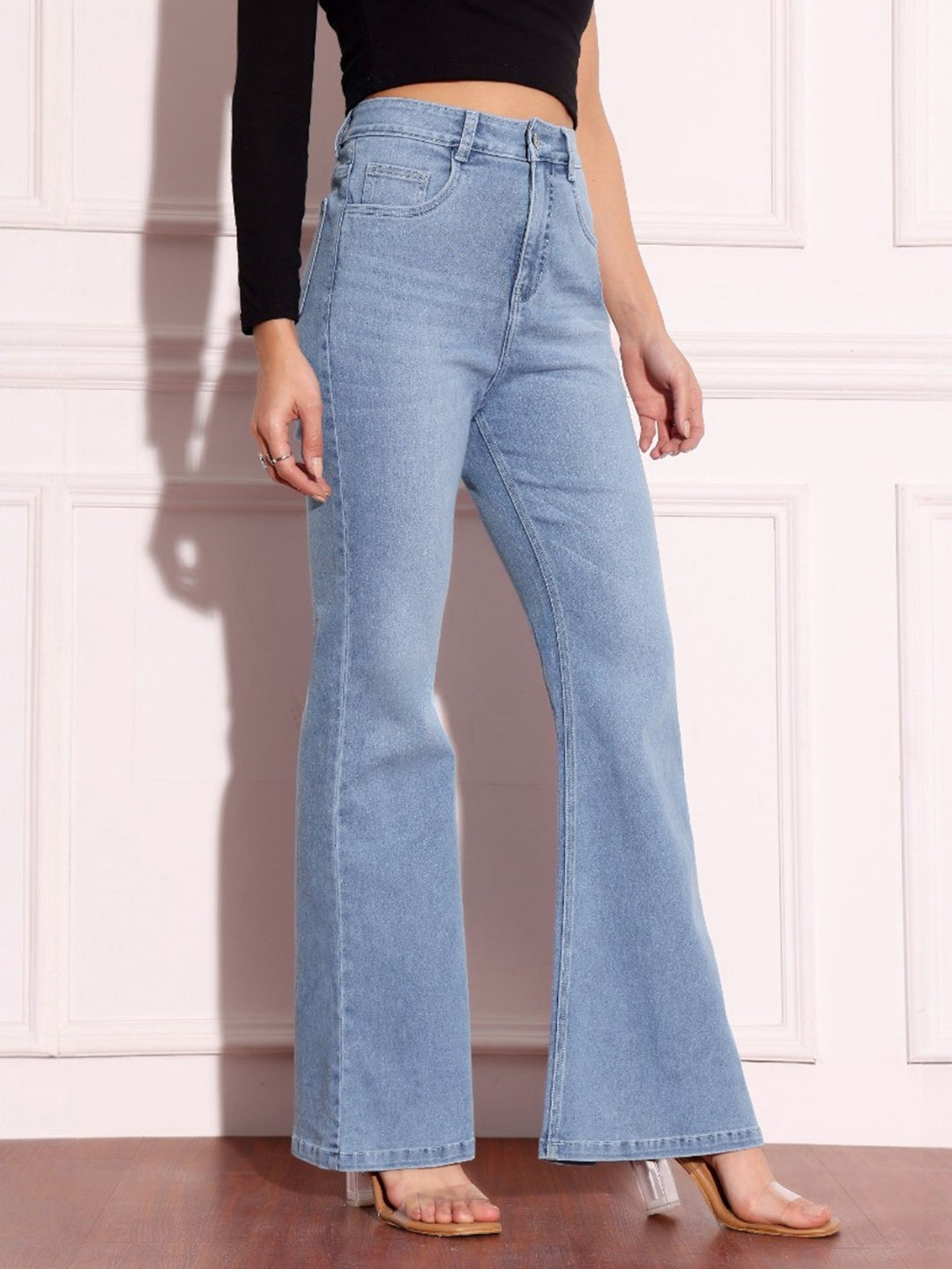 CHASEshape™ Light-Blue Bootcut High-Rise Stretchable Denim Jeans