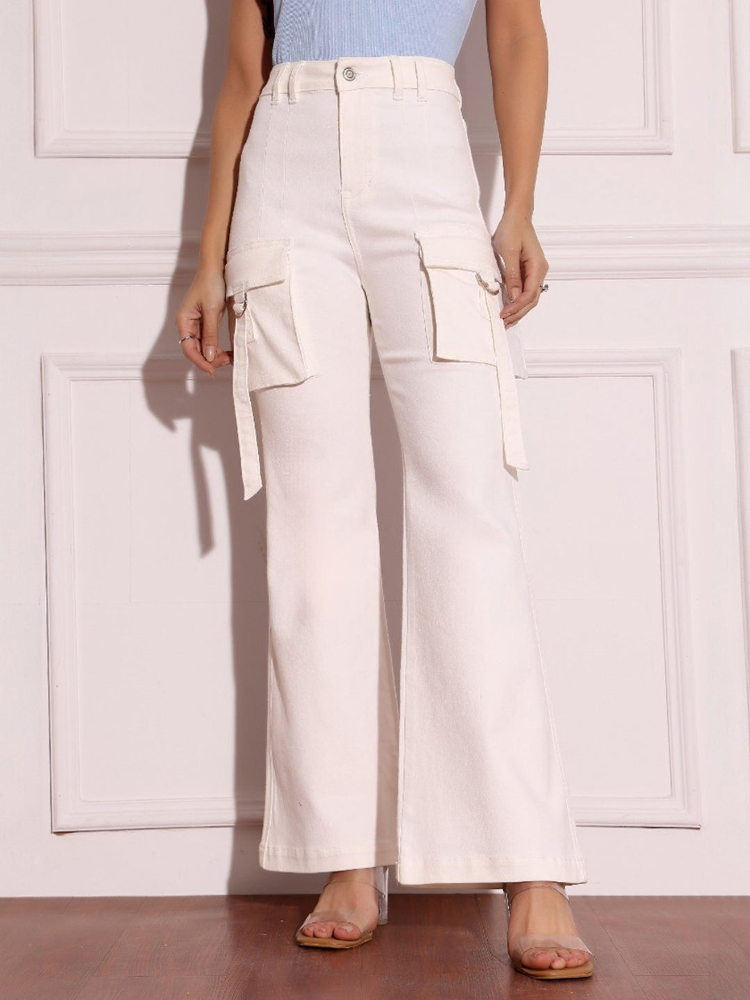 24/7 Comfort White Bootcut High-Rise Stretchable Denim Jeans