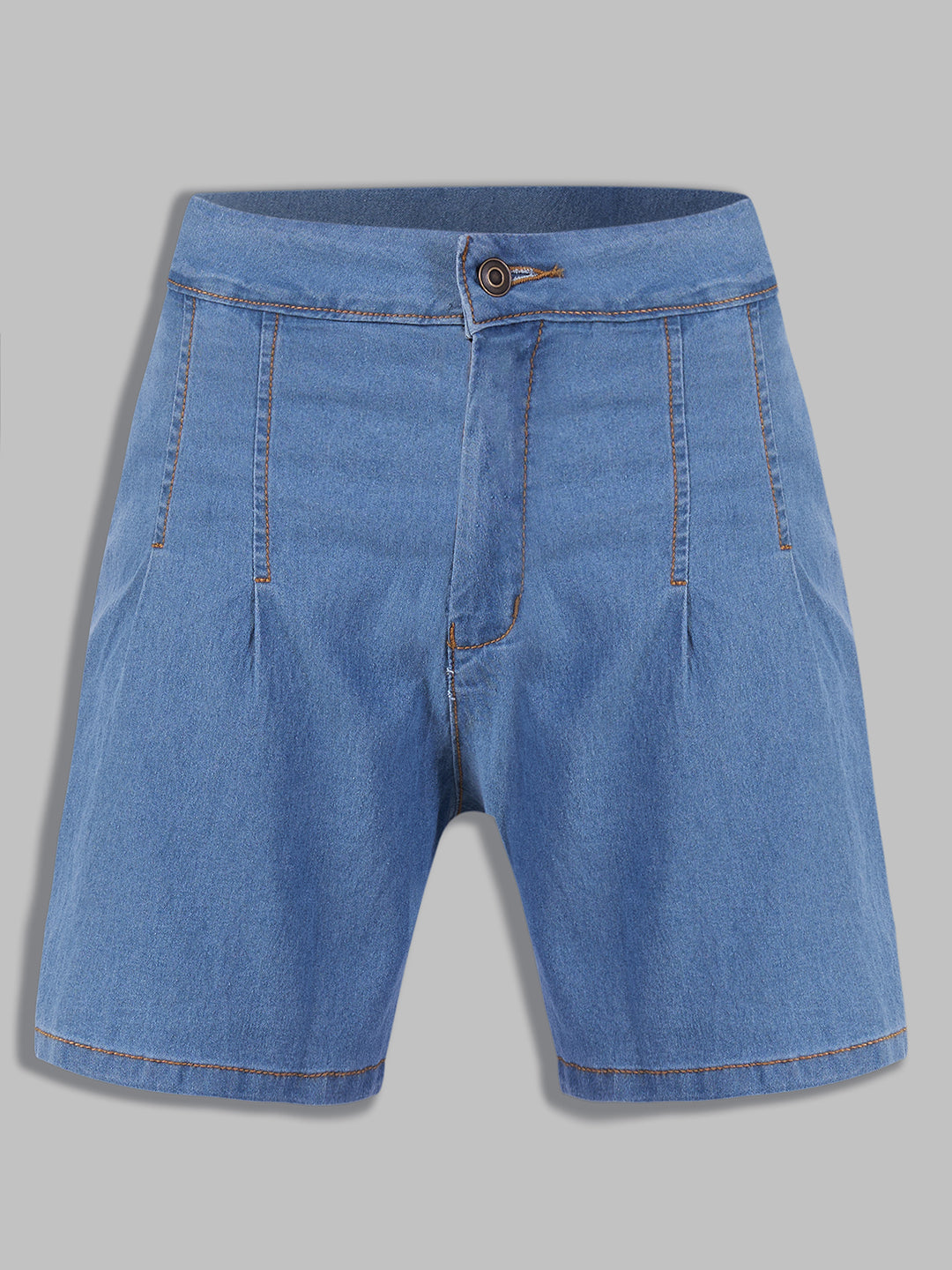 Women's Blue Flared High-Rise Stretchable Special Light-Weight Denim Shorts