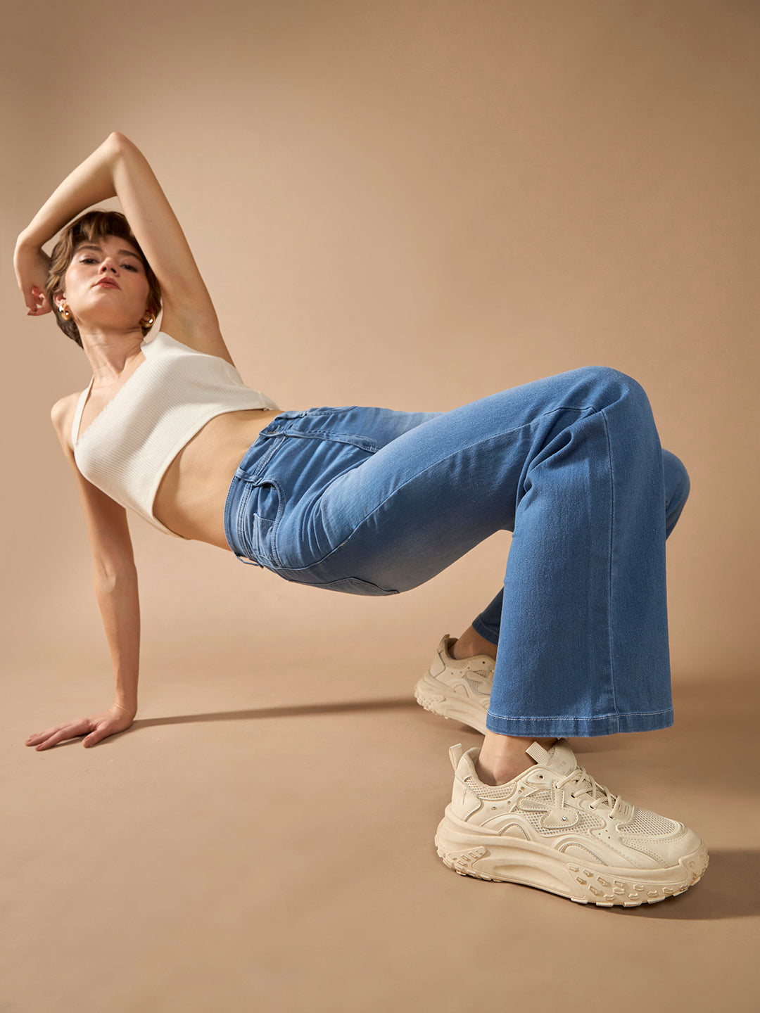 CHASEstretch™ Light Blue Wide-Leg Mid-Rise Light Weight Denim Jeans