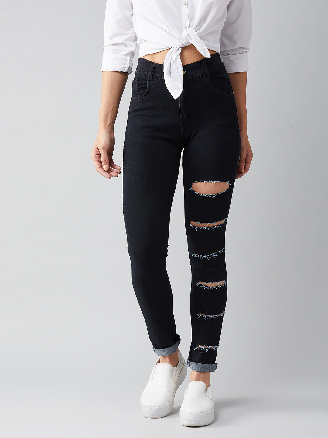 Women's Black Slim High-Rise Denim Jeans