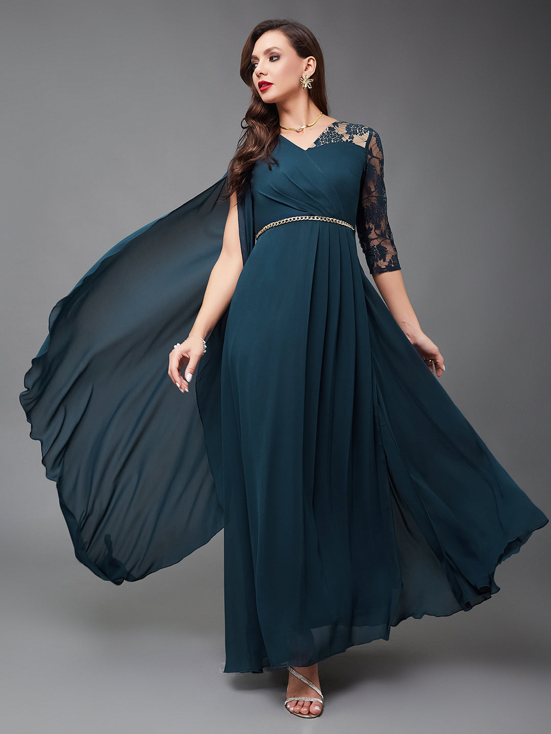 Miss Chase Teal Relaxed Fit dress for Women