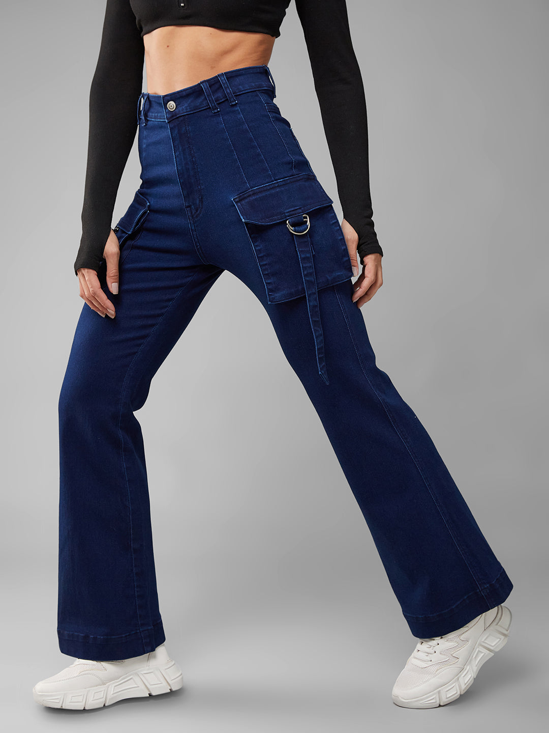 CHASEstretch™ Navy-Blue Bootcut High-Rise Denim Jeans
