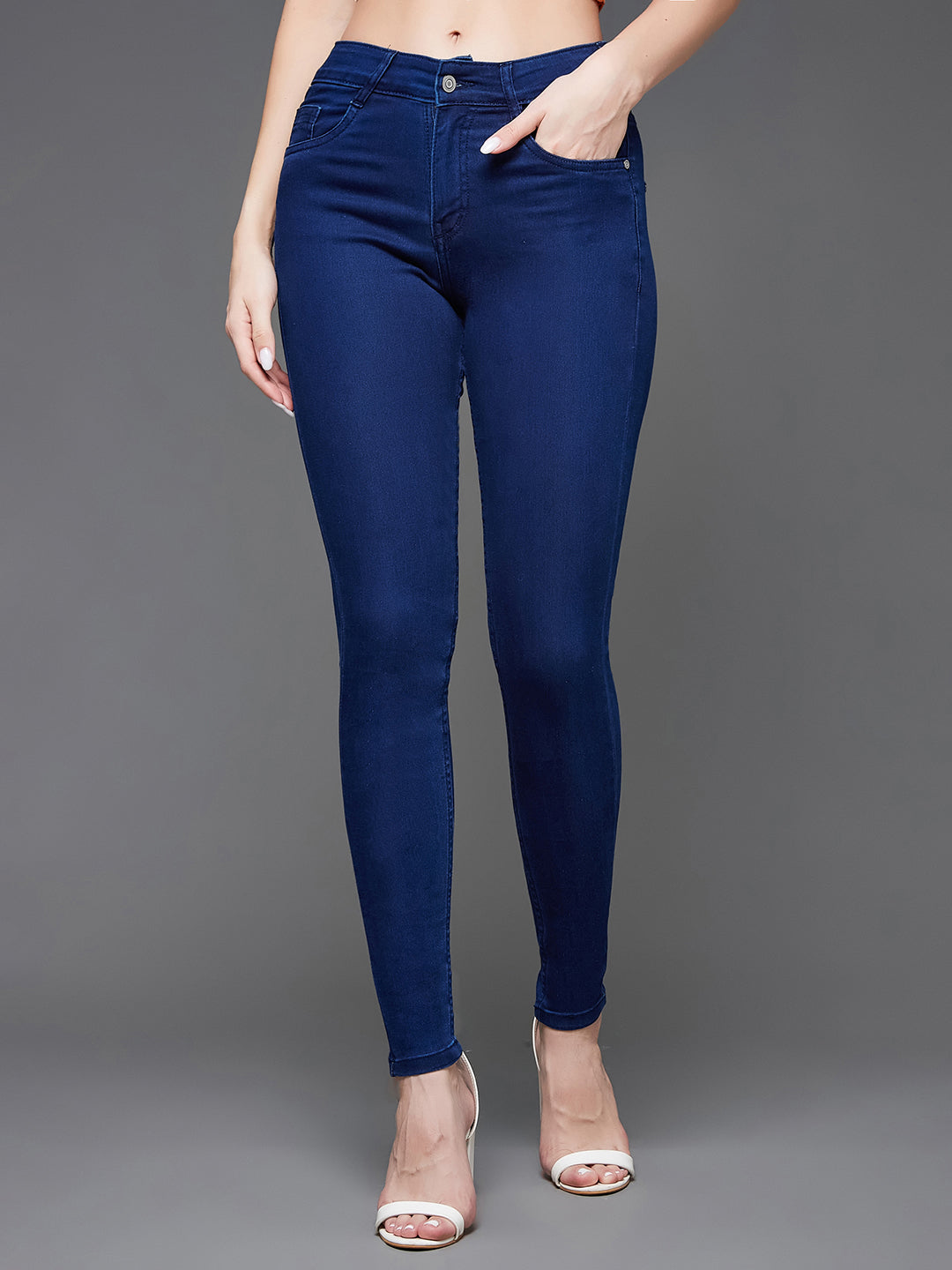 CHASEstretch™ Navy-Blue Skinny-Fit Mid-Rise Denim Jeans