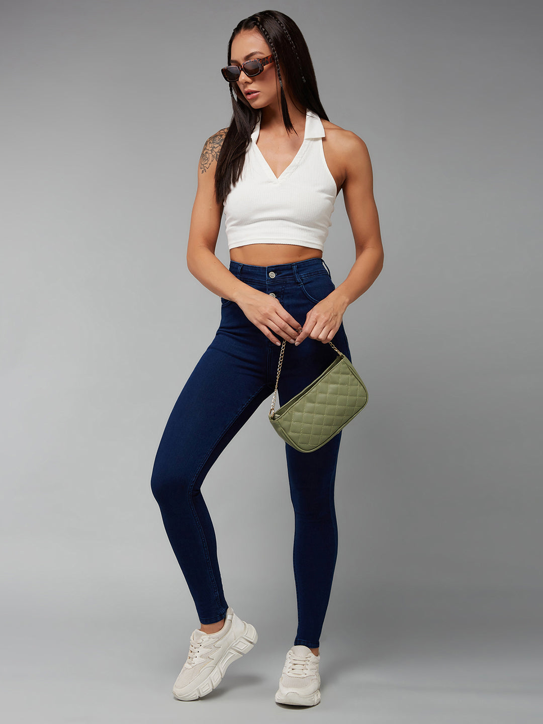 CHASEstretch™ Navy-Blue Skinny-Fit High-Rise Denim Jeans