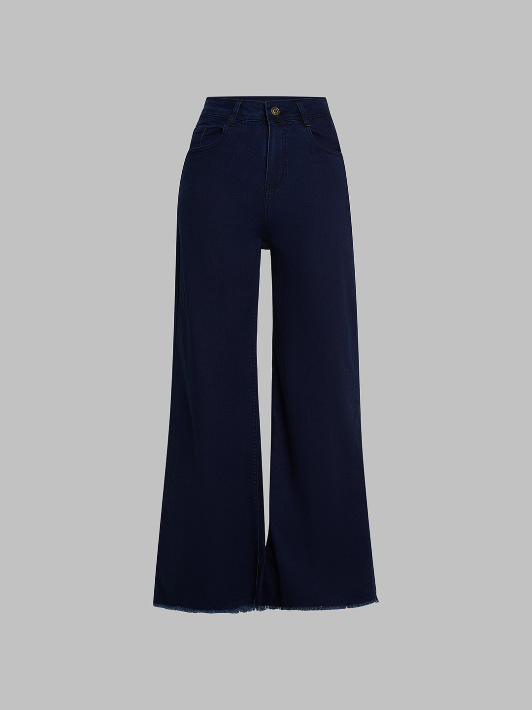 24/7 Comfort Navy-Blue Wide-Leg High-Rise Stretchable Denim Jeans