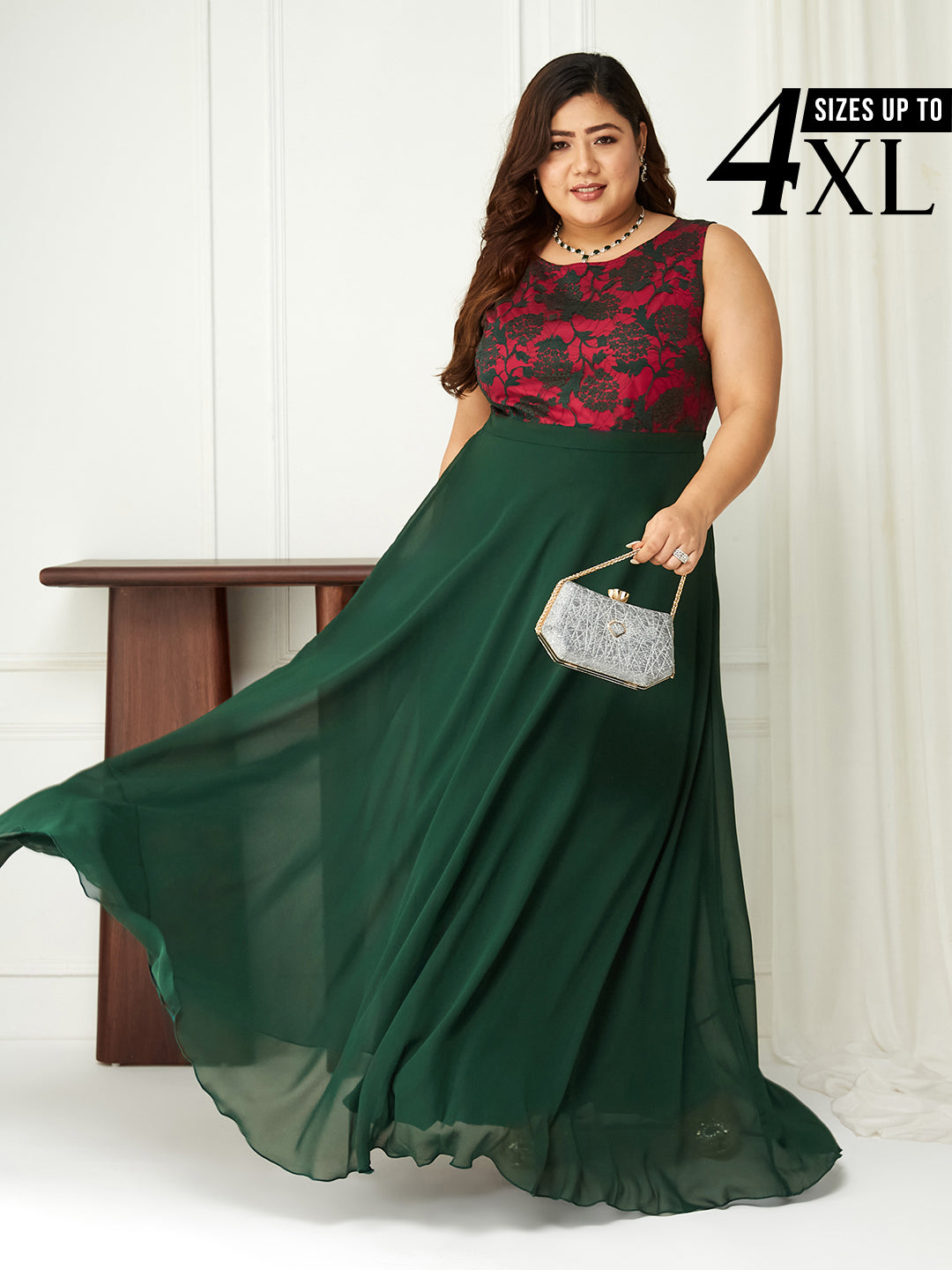 slim fit dress slacks Dark Green & Pink Sleeveless Fit and Flare Lace Dress for Women