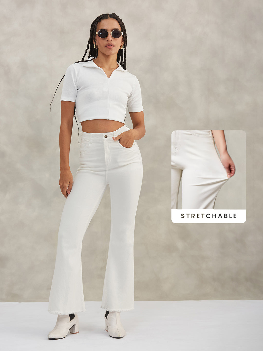 CHASEstretch™ White Bootcut High-Rise Denim Jeans for Women
