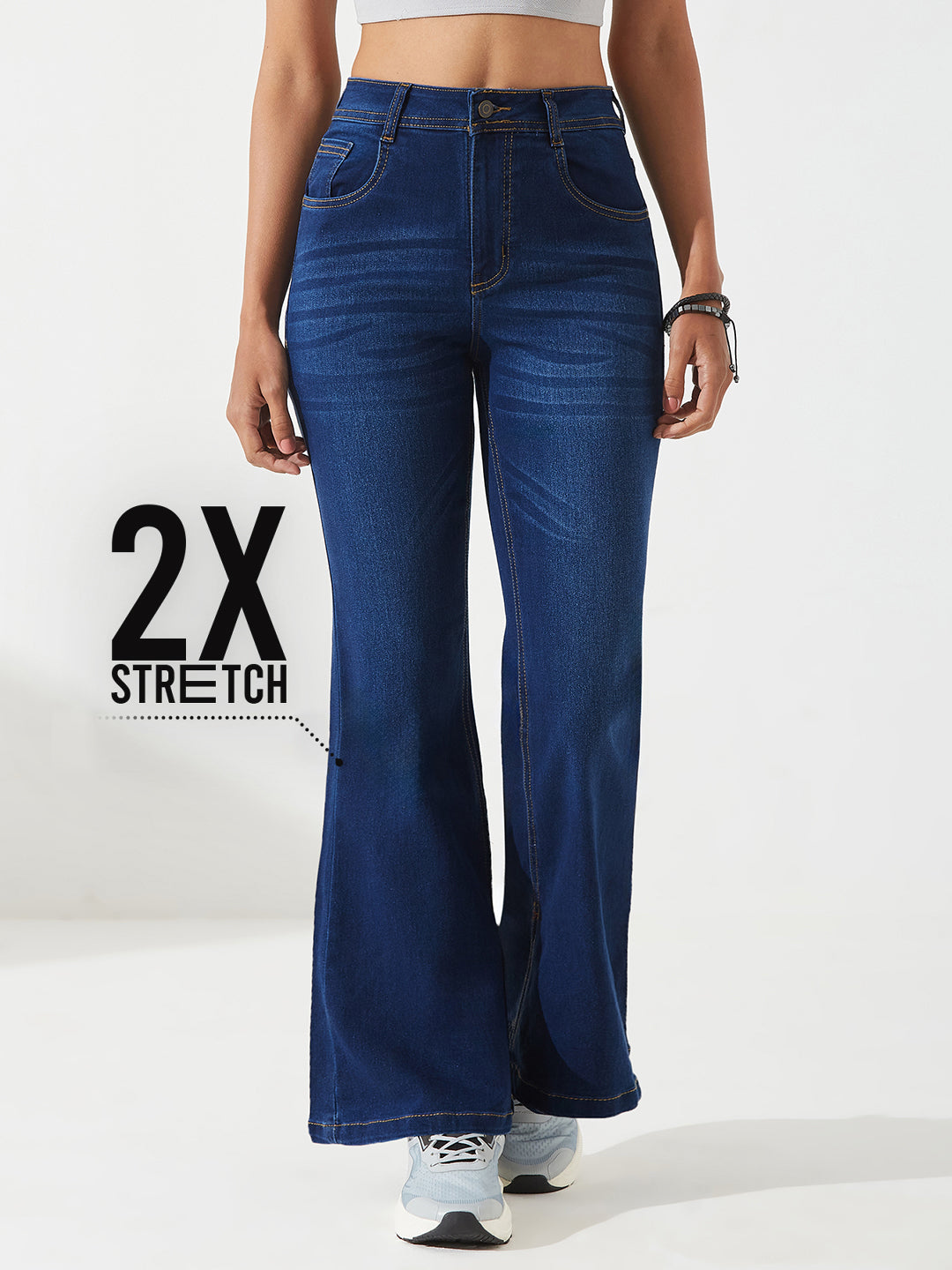 CHASEstretch™ Blue Bootcut Mid-Rise Denim Jeans for Women