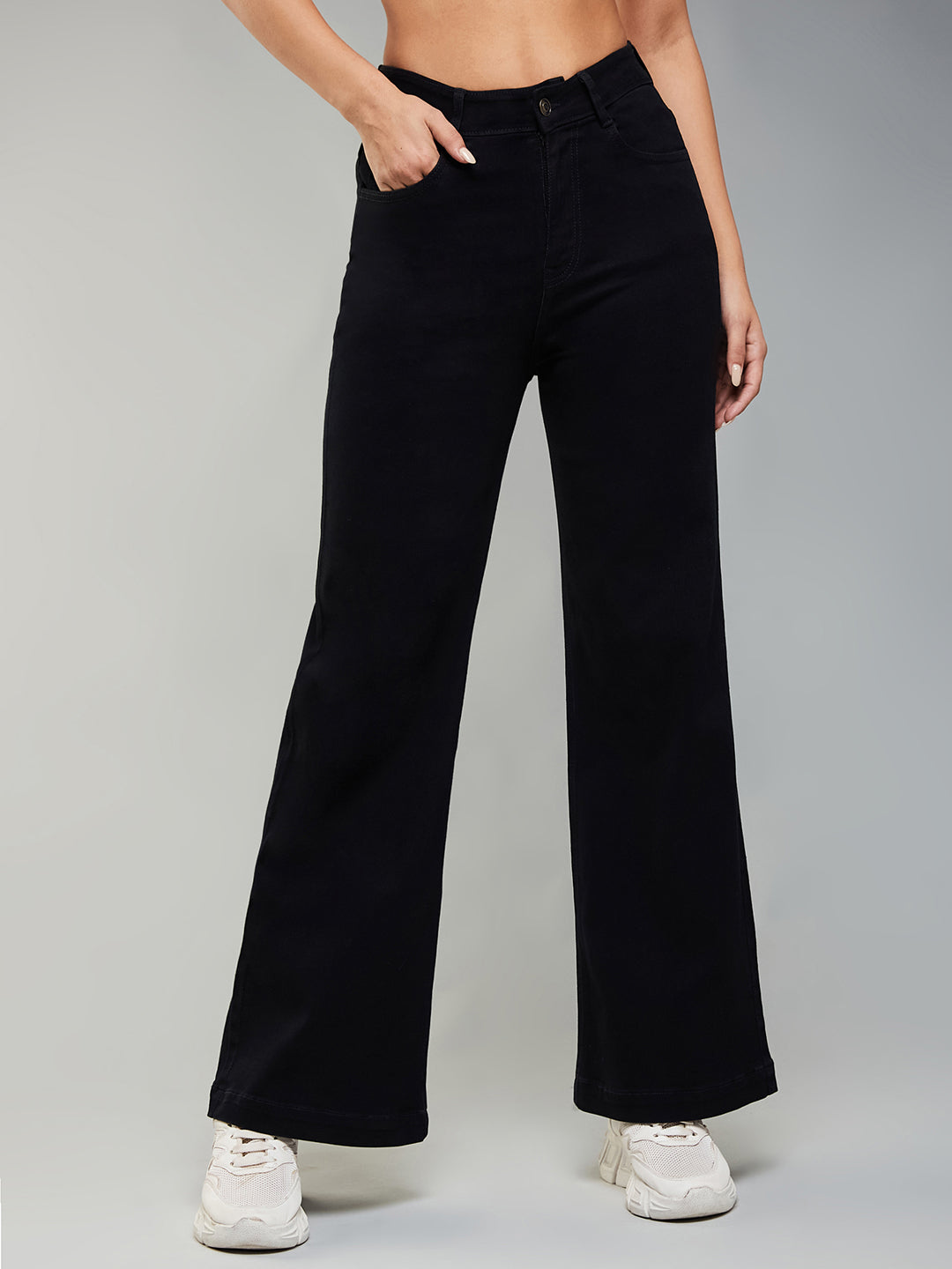 CHASEstretch™ Black Wide-Leg High-Rise Denim Jeans