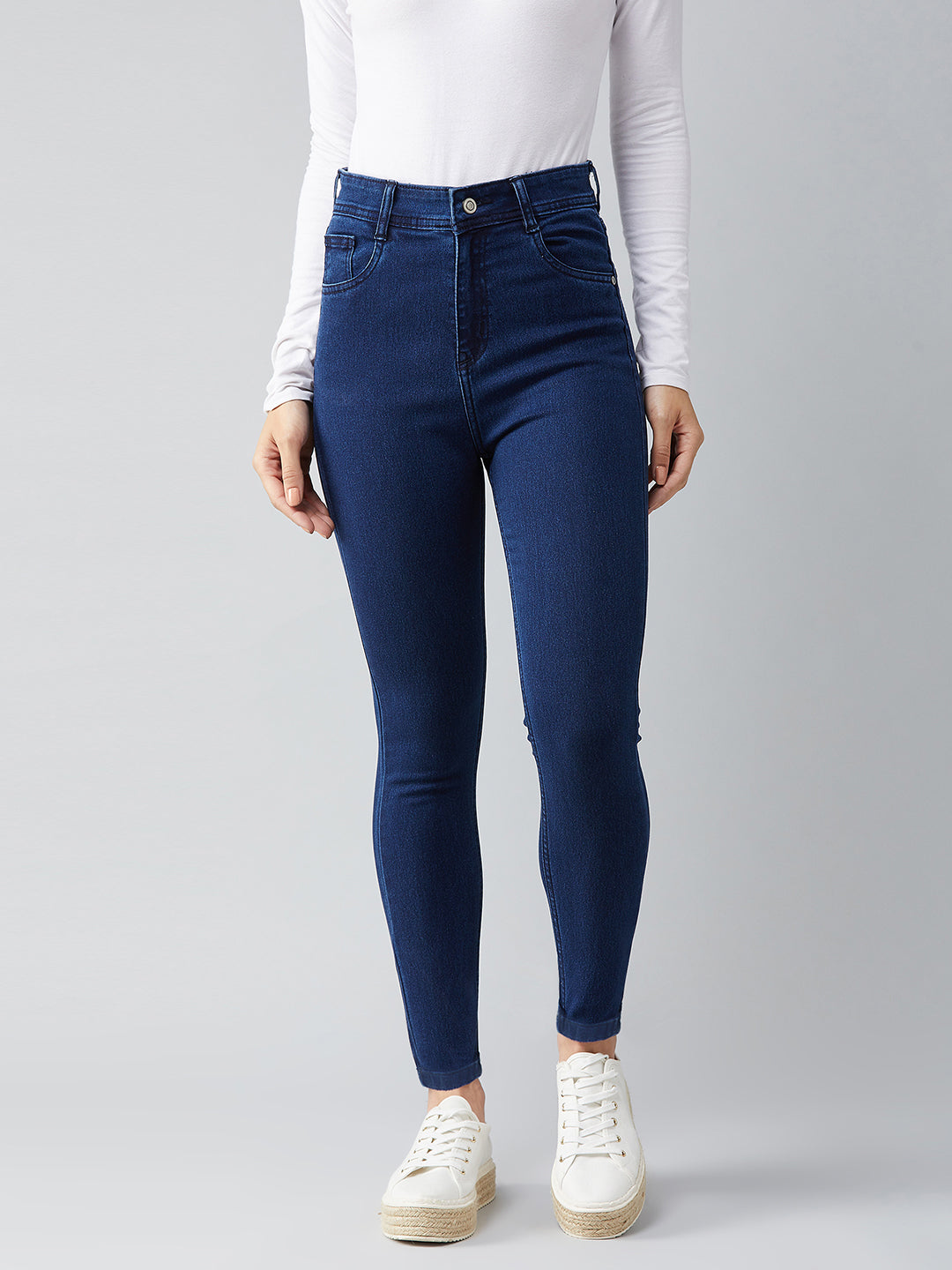 CHASEstretch™ Navy-Blue Skinny-Fit High-Rise Denim Jeans