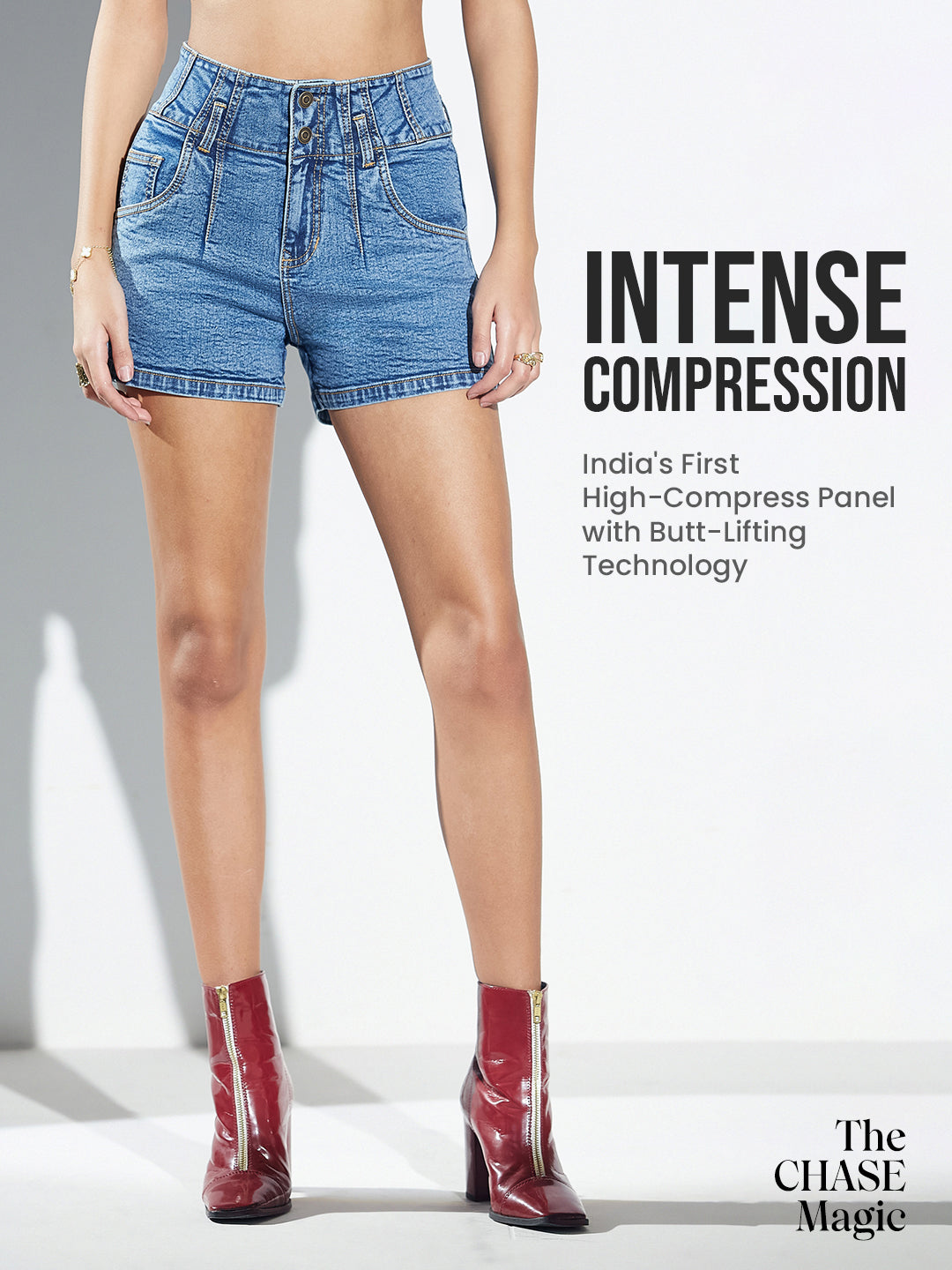 CHASEshape™ Butt-Lifting Flared High-Rise Mid-Blue Denim Jeans