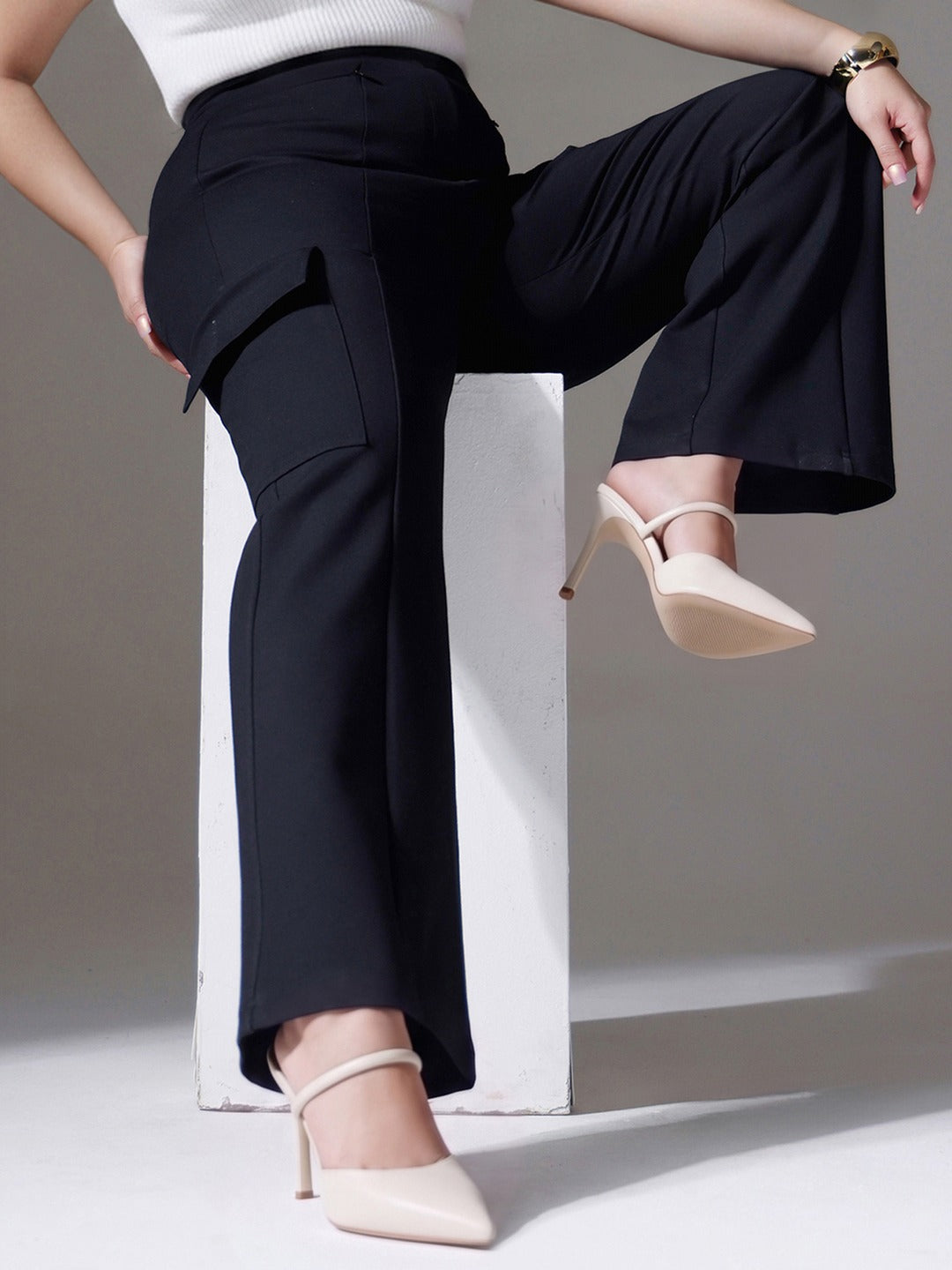 CHASEshape™ Light-Shaping Workwear Black Cargo Trouser for Women