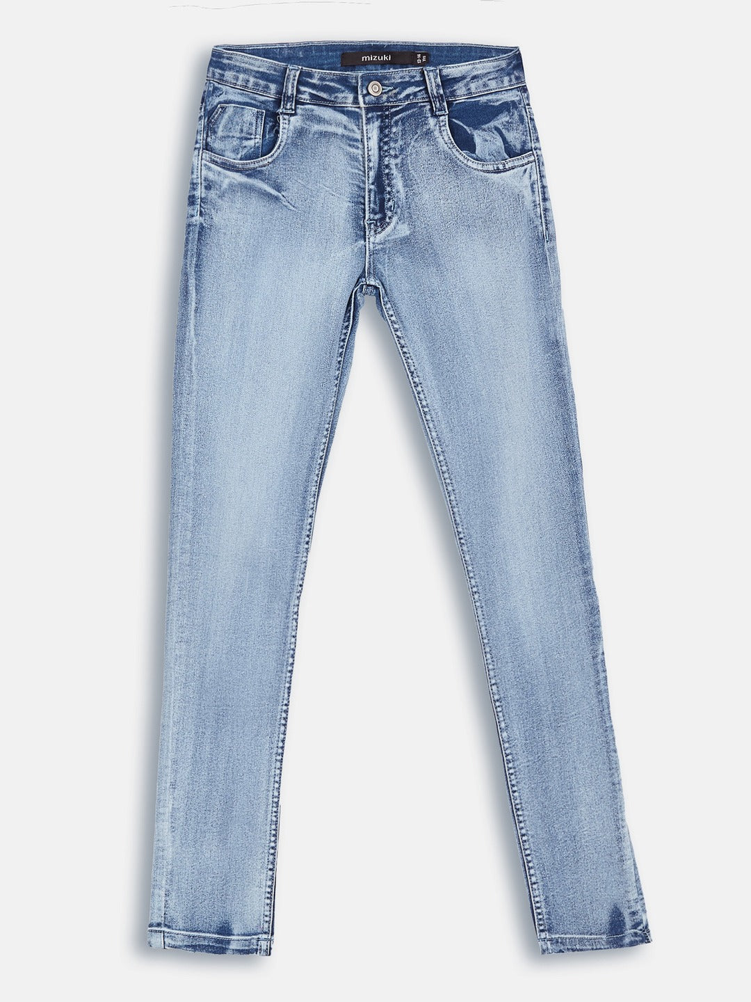 Blue Skinny-Fit High-Rise Clean-Look Regular-Length Stretchable Denim Jeans for Girls/Teenagers