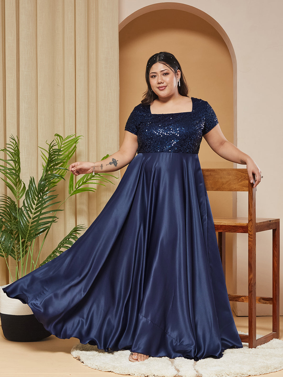 square neck fit and flare maxi dress Square Neck Fit and Flare Midi Dress