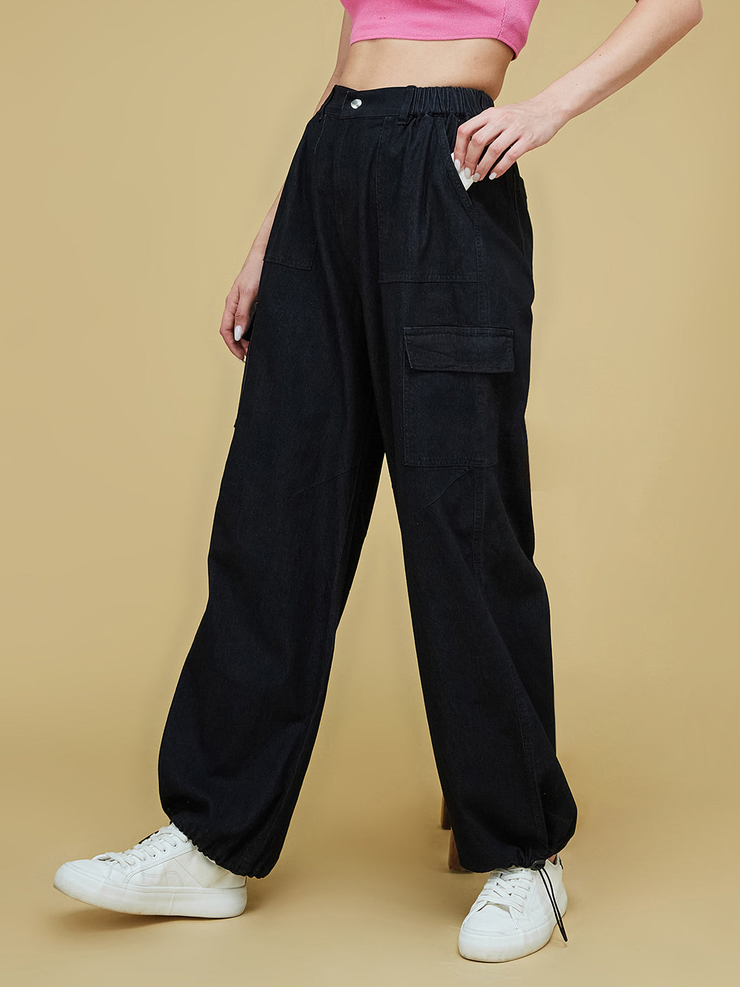 Women's Black Straight-Fit High-Rise Clean-Look Stretchable Light Weight Denim Jeans