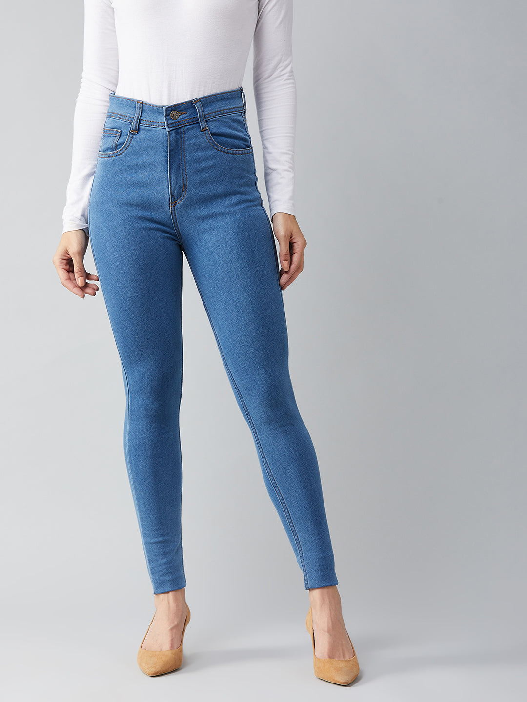 CHASEstretch™ Blue Skinny High-Rise Distressed Denim Jeans