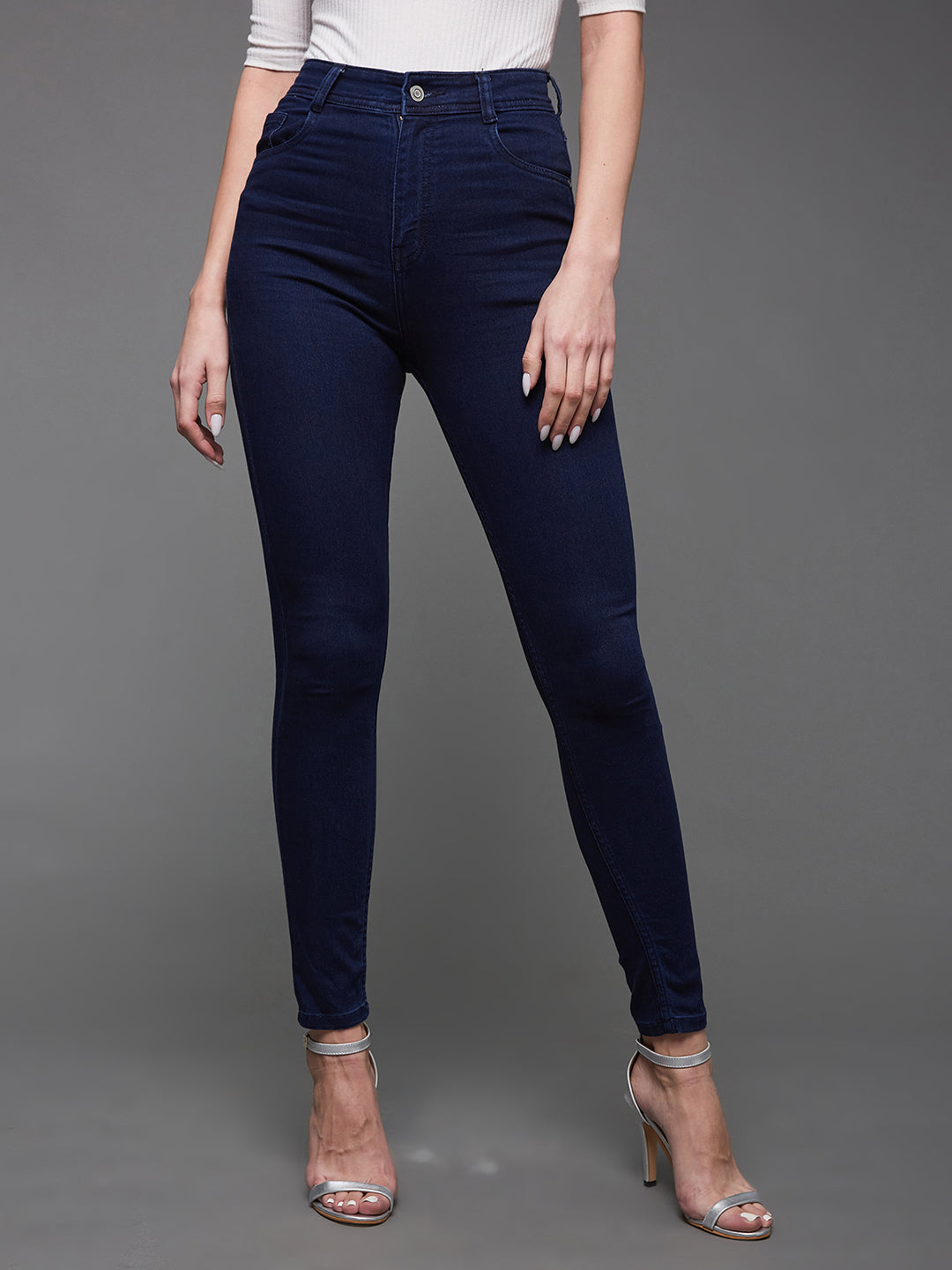 CHASEstretch™ Navy-Blue Skinny-Fit High-Rise Denim Jeans