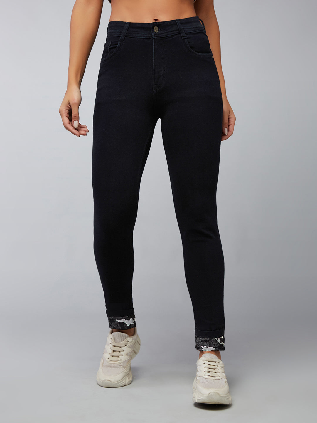 Women's Black High-Rise Slim-Fit Stretchable Denim Jeans