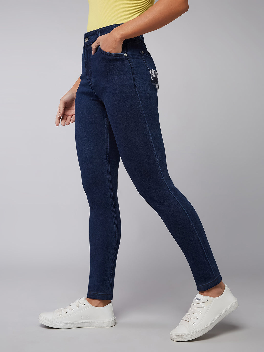 CHASEstretch™ Navy-Blue Skinny-Fit Mid-Rise Denim Jeans