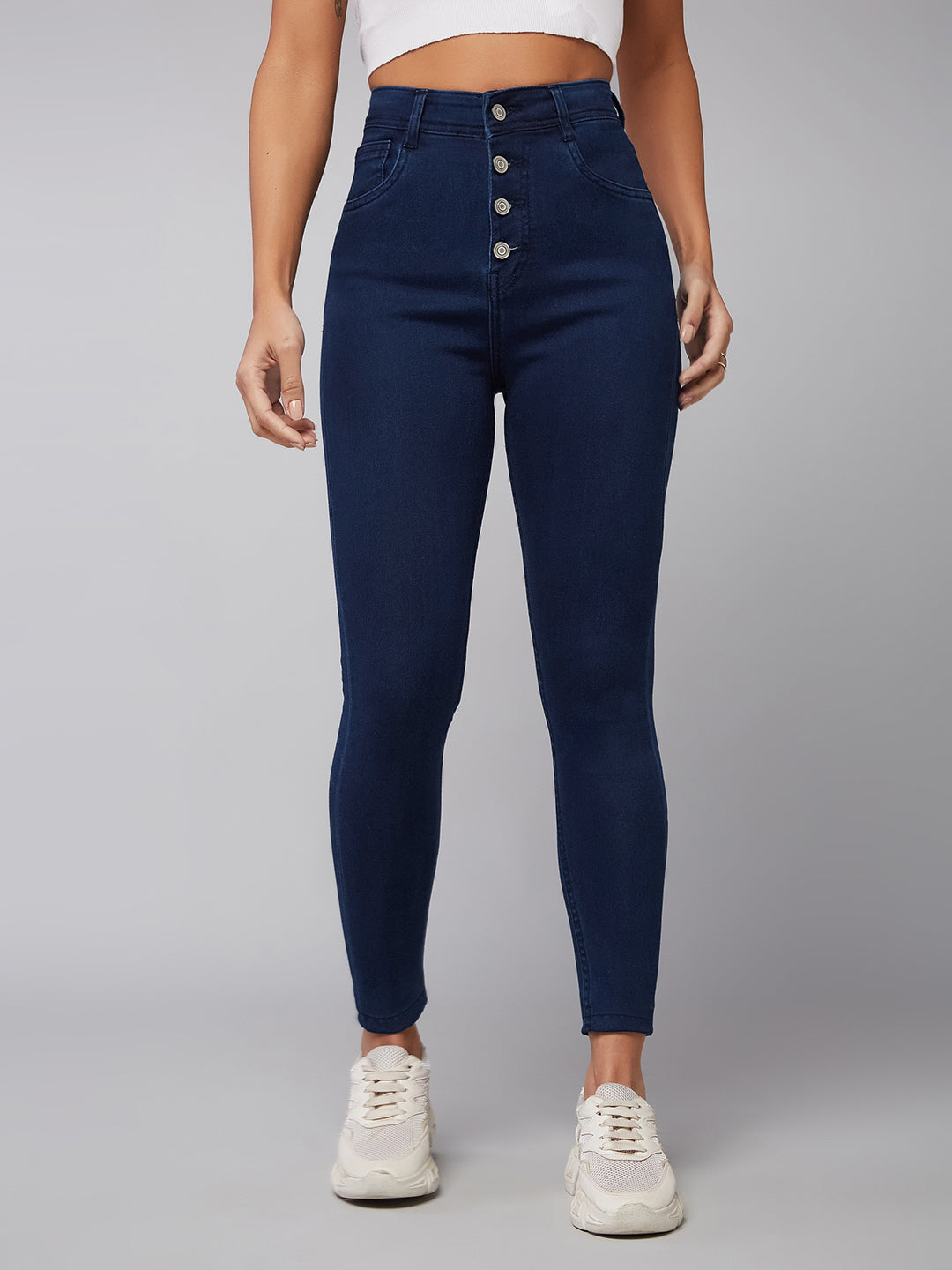 CHASEstretch™ Navy-Blue Skinny-Fit High-Rise Denim Jeans