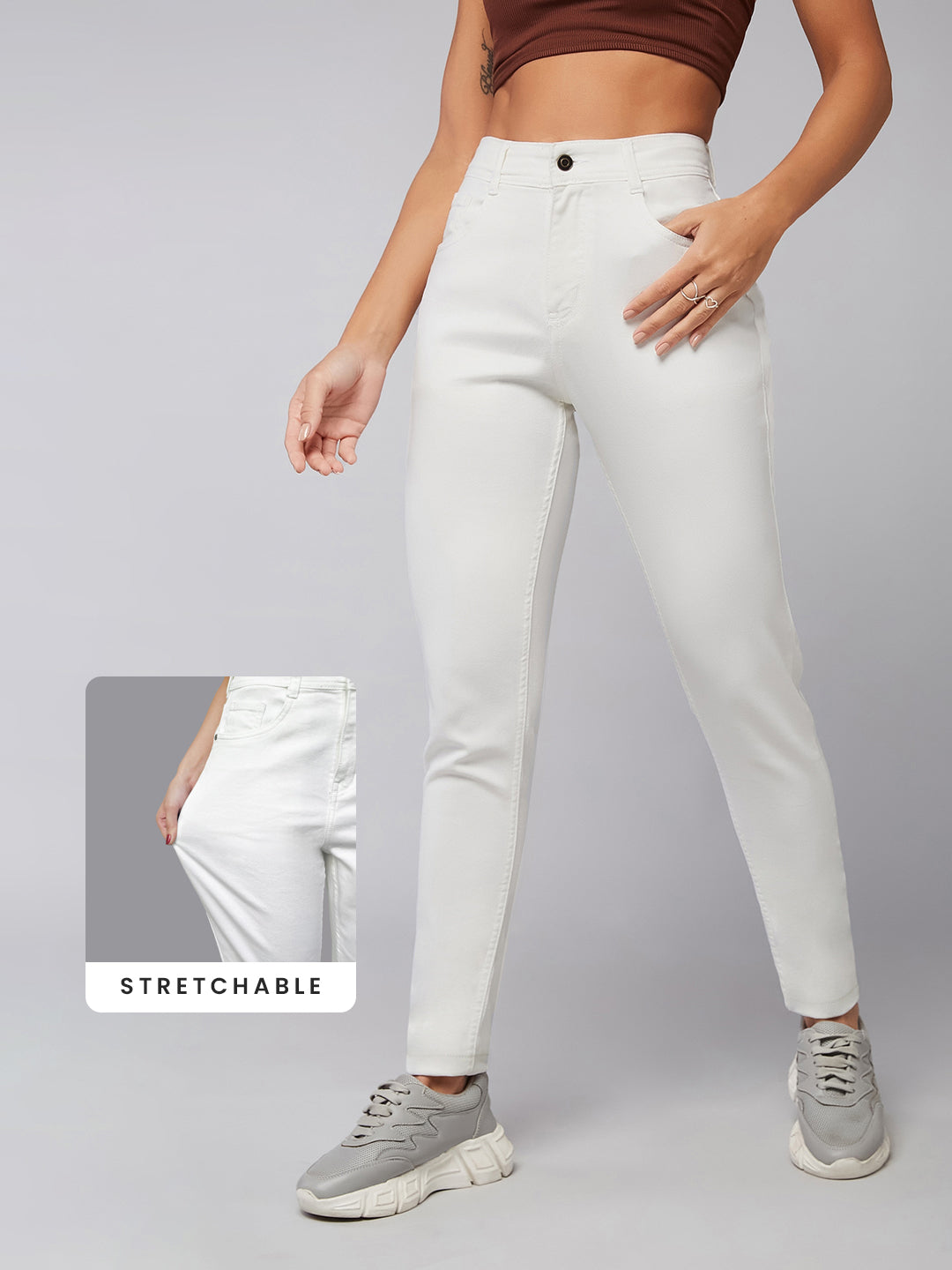CHASEstretch™ White Skinny Mid-Rise Denim Jeans