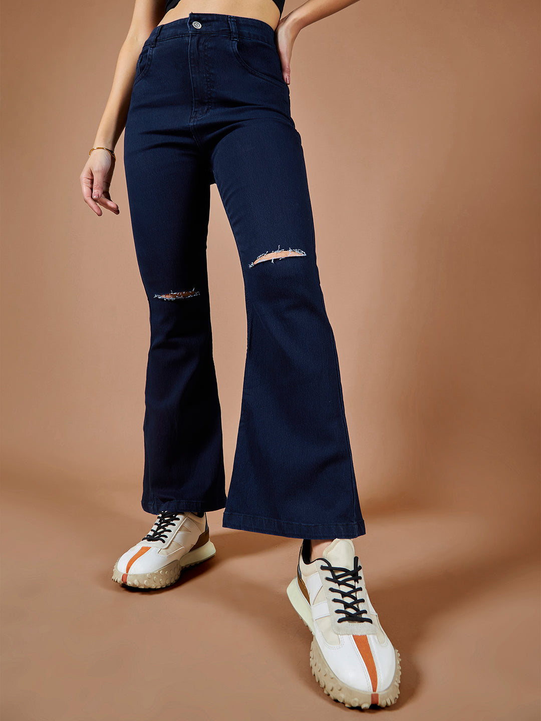 CHASEstretch™ Navy-Blue Bootcut High-Rise Denim Jeans
