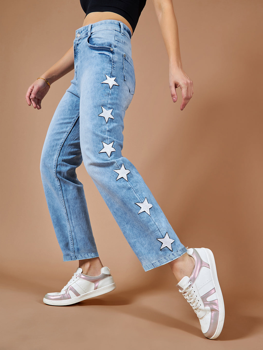 24/7 Comfort Light Blue Slim-Fit High-Rise Stretchable Denim Jeans