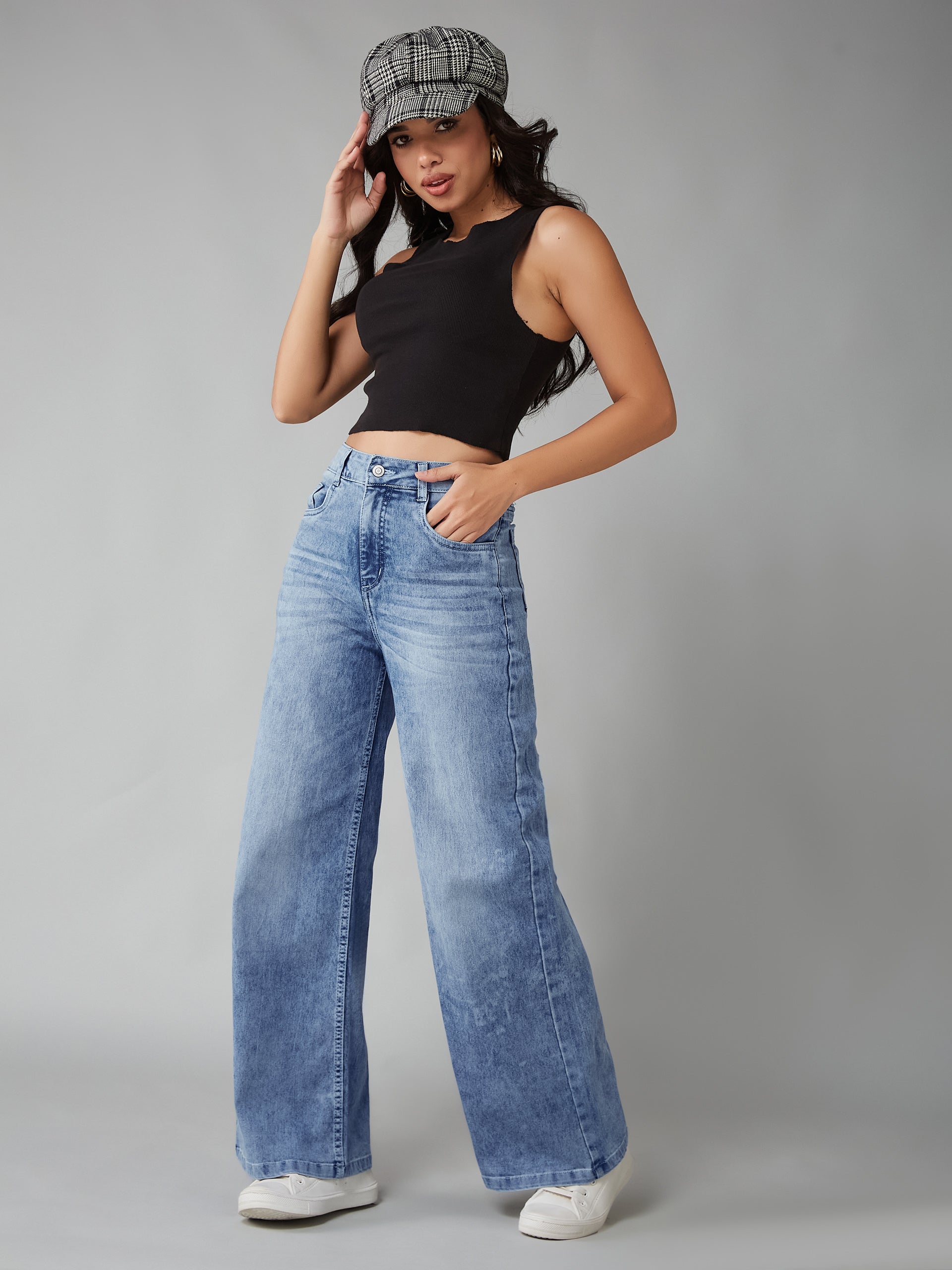 CHASEshape™ Light-Shaping Wide-Leg High-Rise Light-Blue Denim Jeans