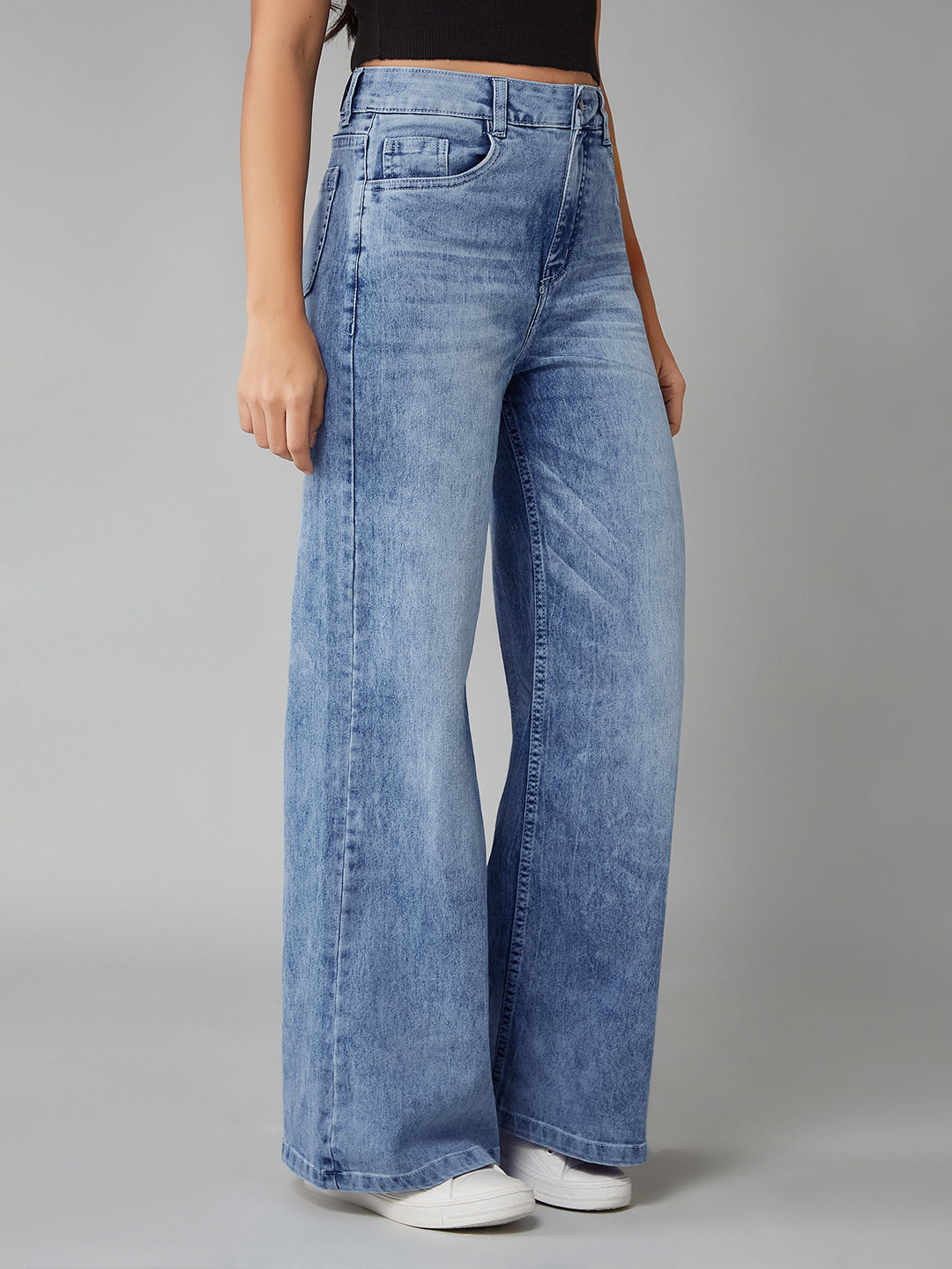 CHASEshape™ Light-Blue Wide-Leg High-Rise Denim Jeans