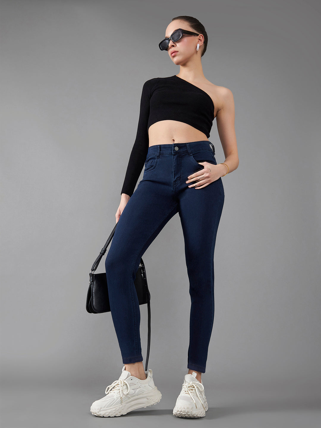 CHASEstretch™ Navy-Blue Skinny-Fit Mid-Rise Denim Jeans
