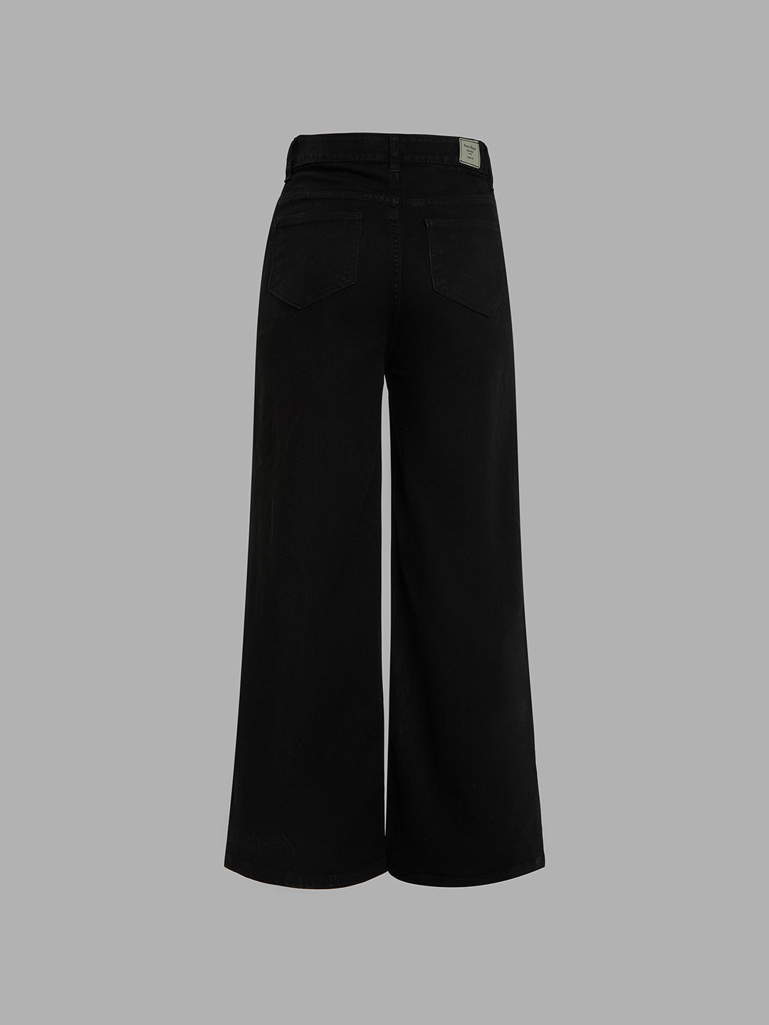 24/7 Comfort Black Wide-Leg High-Rise Stretchable Denim Jeans