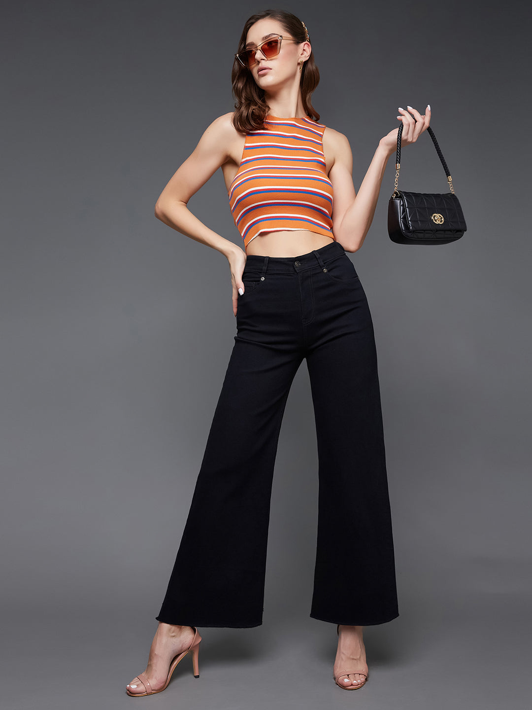 CHASEstretch™ Black High-Rise Wide-Leg Denim Jeans